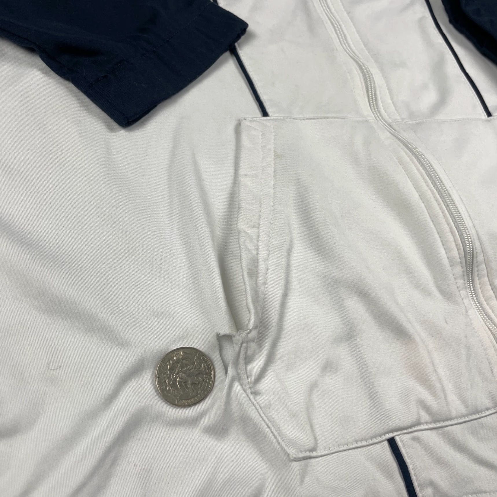 Nike VINTAGE Nike Jacket Women's L White Blue Activewear Track Jacket Zip Men? Size L / US 10 / IT 46 - 6 Thumbnail