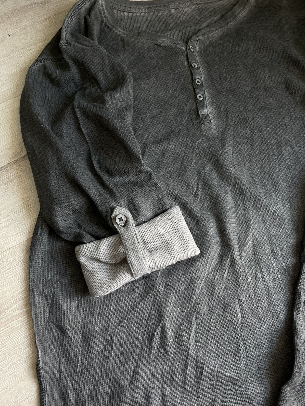 20471120 × Japanese Brand Vintage Military Japan Faded Longsleeve Polo Avant Garde Y2k Size US L / EU 52-54 / 3 - 7 Thumbnail