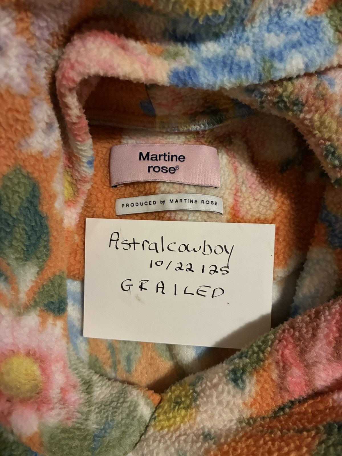 Martine Rose Martine Rose Floral Fleece Hoodie Size US XL / EU 56 / 4 - 5 Thumbnail