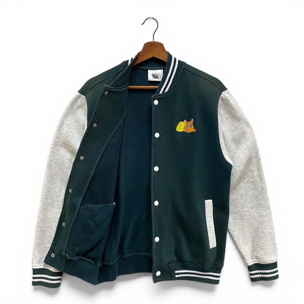 Warner Bros Vintage Tom and Jerry Varsity Jacket Green & Grey Size M Size US M / EU 48-50 / 2 - 1 Thumbnail