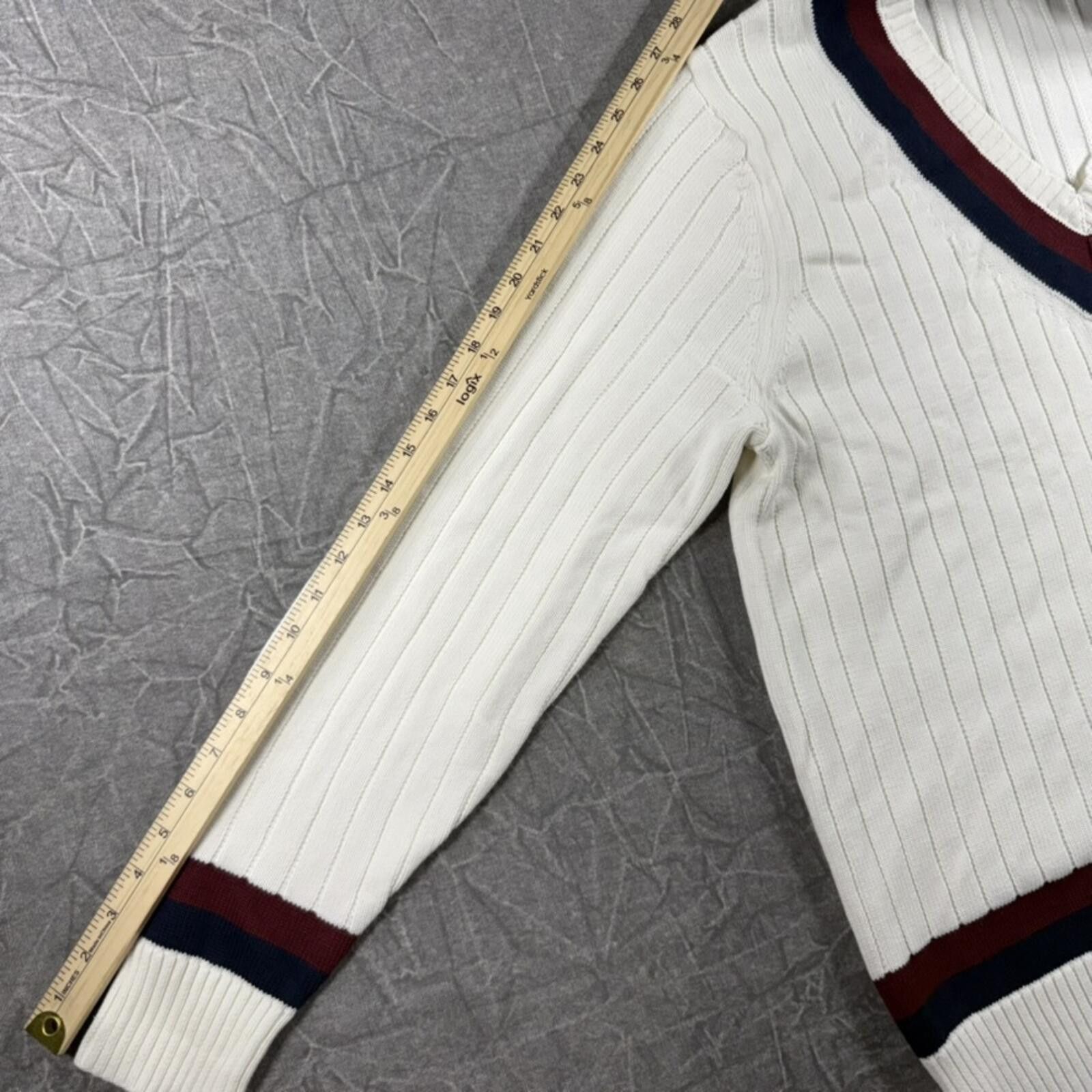 Brooks Brothers Brooks Brothers Sweater Men's XL White V-Neck Knit Cotton Size US XL / EU 56 / 4 - 5 Thumbnail