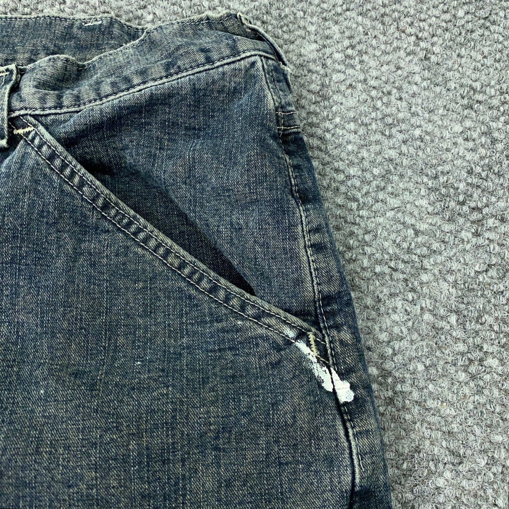 Lee VINTAGE Lee Jeans 36x30 Distressed Blue Straight Fit Mens 90s Grunge Size US 38 / EU 54 - 3 Thumbnail