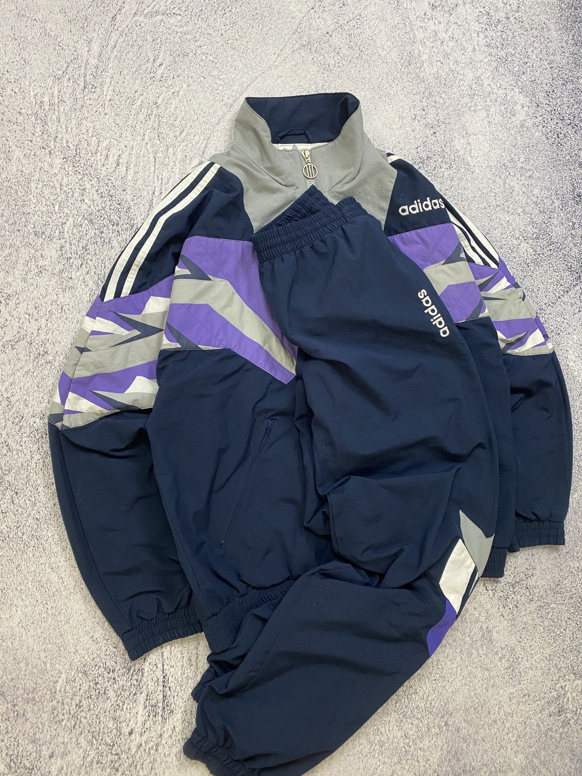 Adidas × Vintage Vintage 90s Adidas Y2K Retro Hype Nylon Track Suit Size US M / EU 48-50 / 2 - 3 Thumbnail