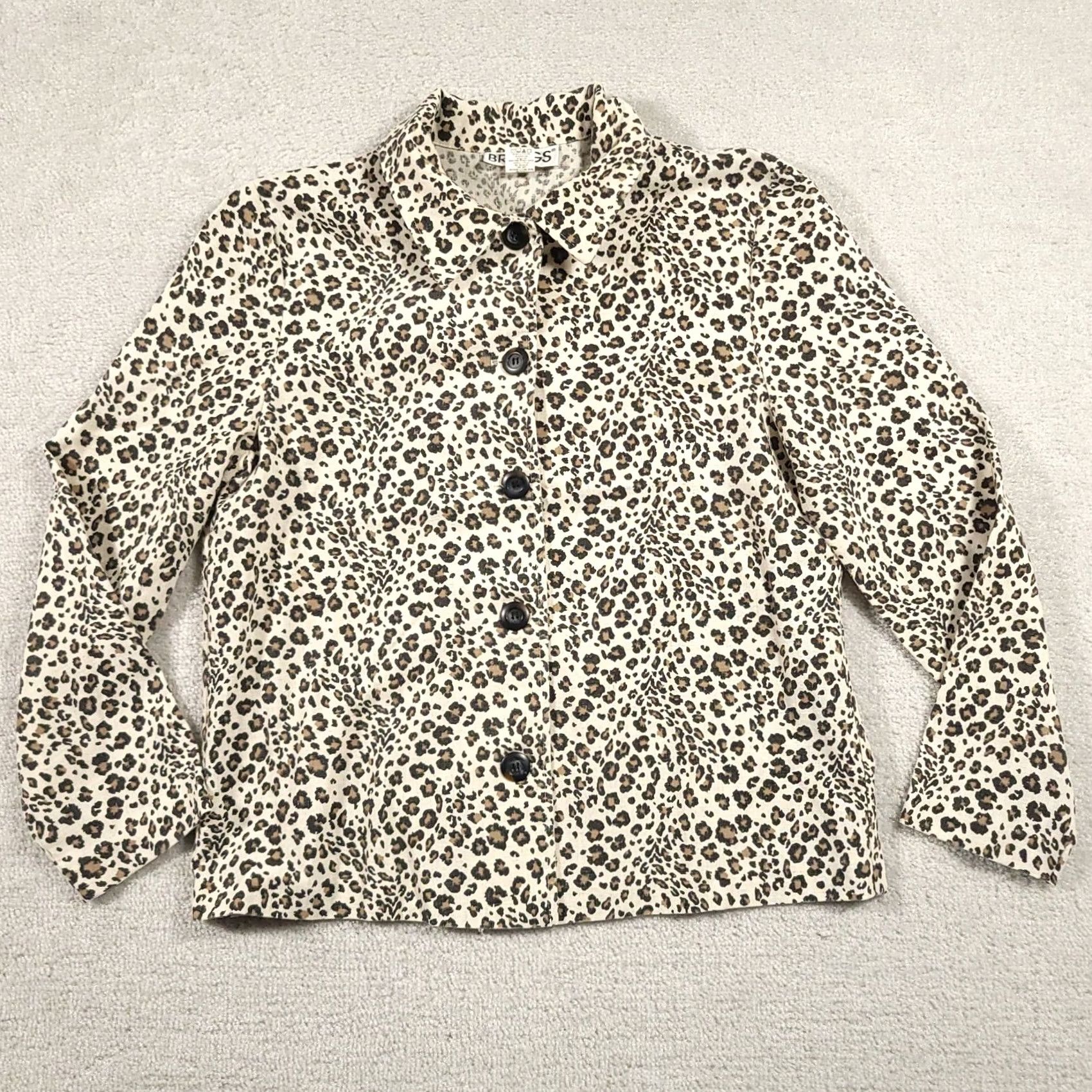 Vintage Briggs New York Shirt Jacket Shacket Women's Medium Leopard Print Button Up USA Shacket Coat Jacket Shirt Leopard USA Womens Medium Vintage Size M / US 6-8 / IT 42-44 - 2 Thumbnail