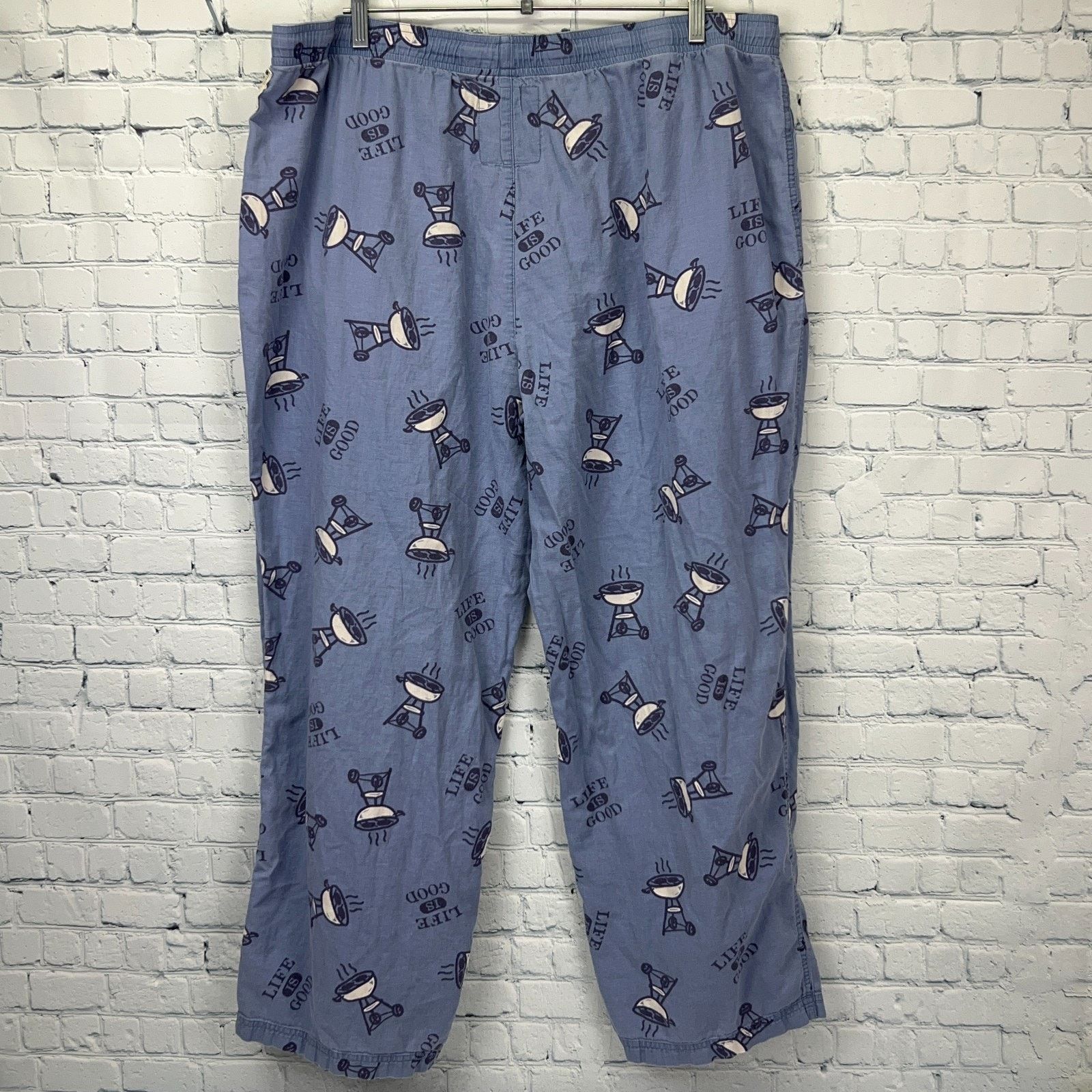 Life is Good Life is Good Sleep Lounge Pants Charcoal BBQ Grill Blue L Size US 42 / EU 58 - 3 Thumbnail