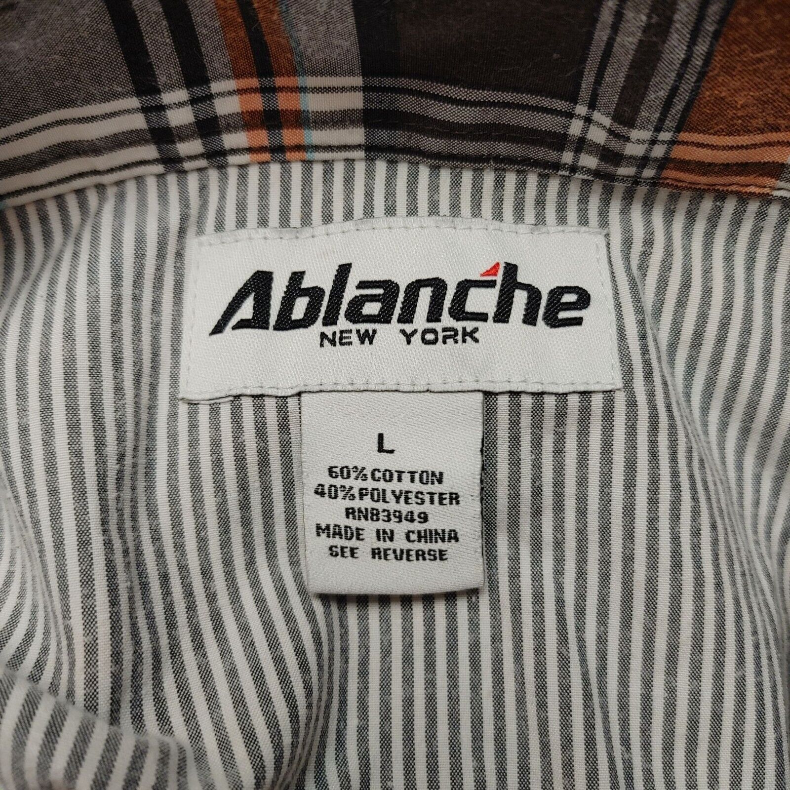 Other Ablanche Men's Orange/Gray Plaid Short Sleeve Button Down Size US L / EU 52-54 / 3 - 3 Thumbnail