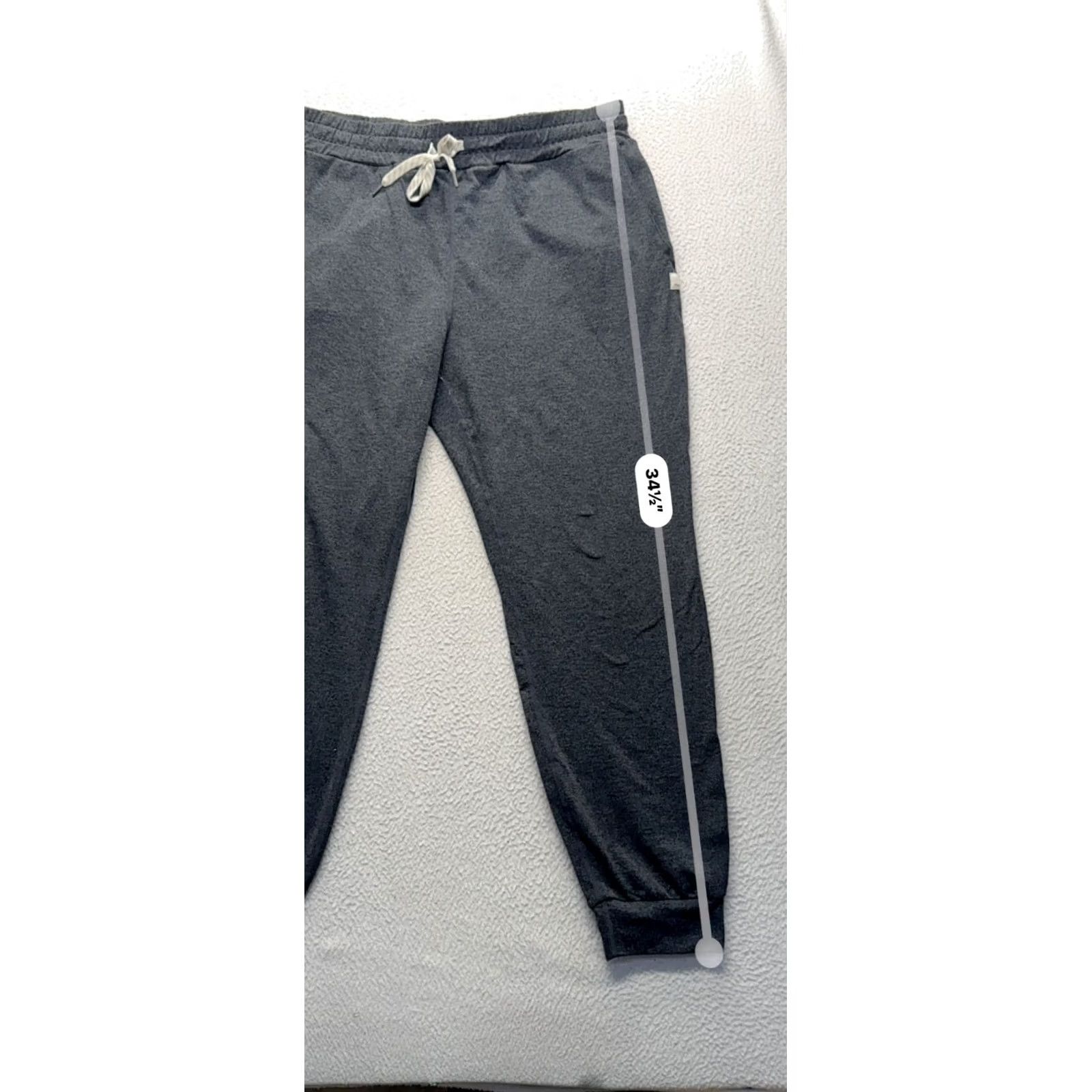 Vuori Vuori Jogger Pants Dark Gray Elastic Waistband Drawstring 34.5" Inseam 25 in Mens Shoes? Size US 34 / EU 50 - 4 Thumbnail