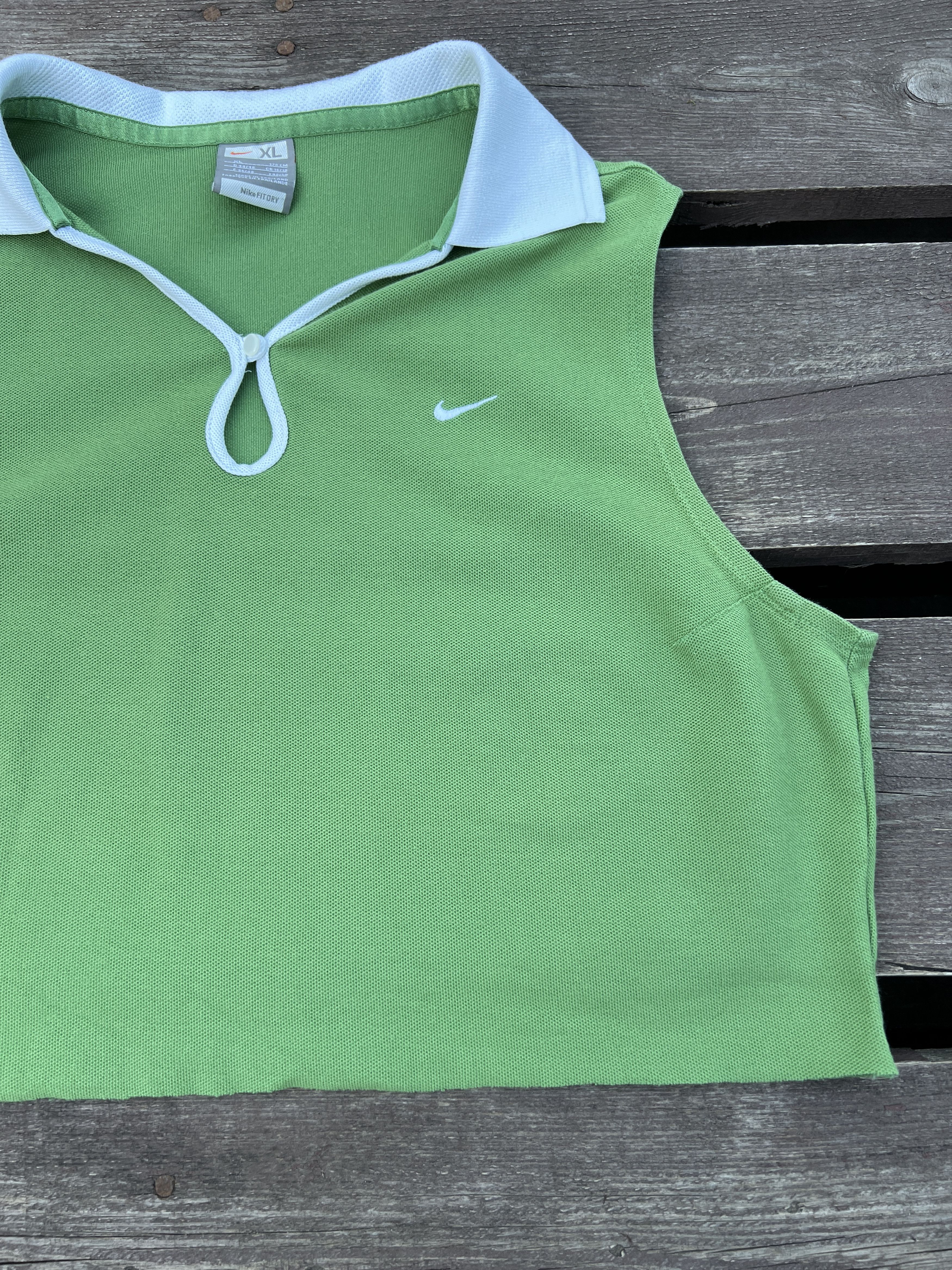 Nike Nike Vintage 90s Green Crop Top Custom Polo Shirt Size XL / US 12-14 / IT 48-50 - 4 Thumbnail