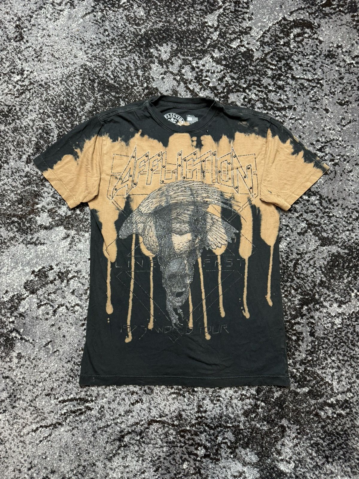 Affliction × Vintage Vintage Y2K Affliction Wing Live Fast Style Faded T-Shirt Size US S / EU 44-46 / 1 - 1 Thumbnail