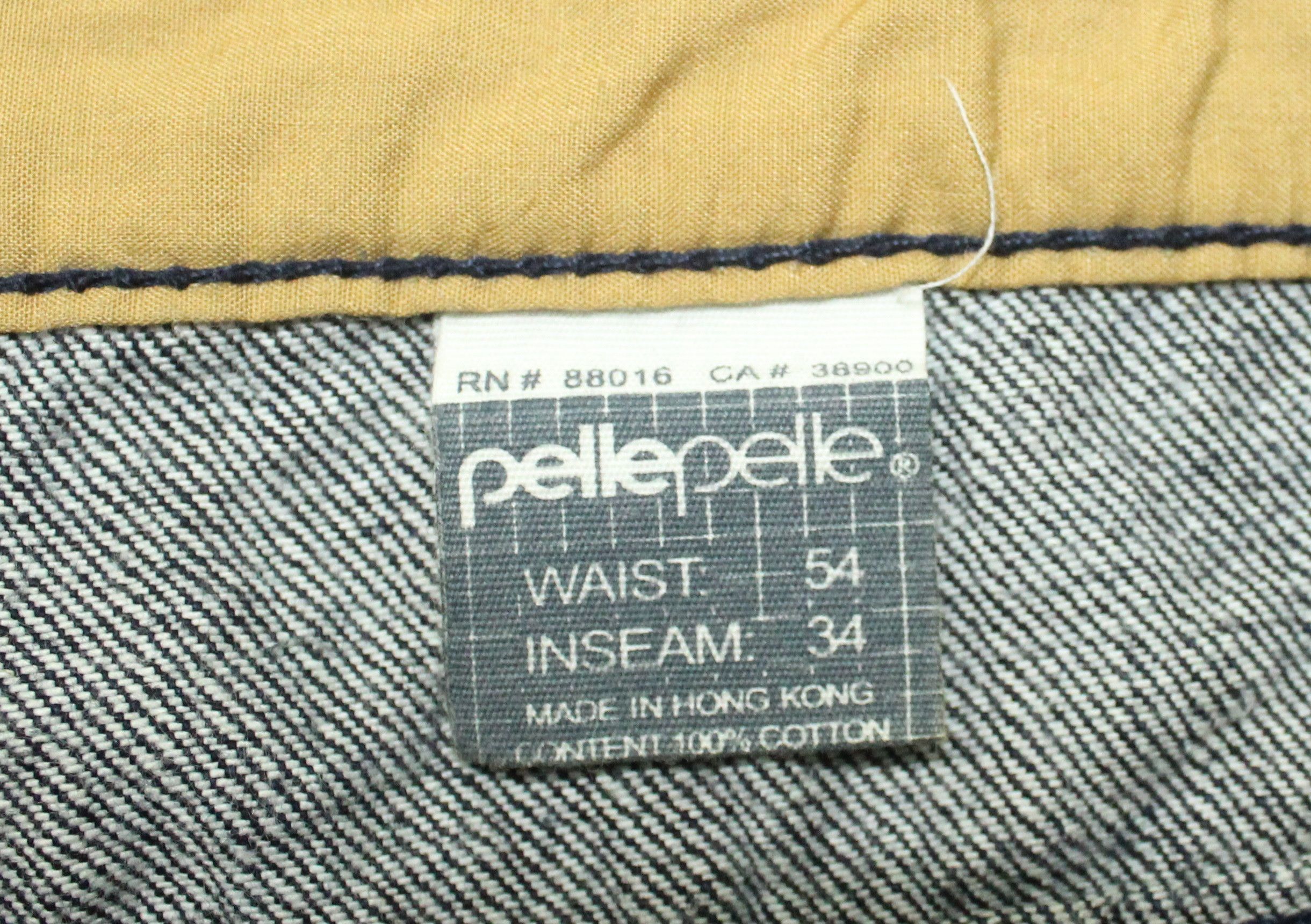 Pelle Pelle 54” Giant Waist PELLE PELLE Denim Baggy Embrroidered Logo Size US 44 / EU 60 - 12 Thumbnail