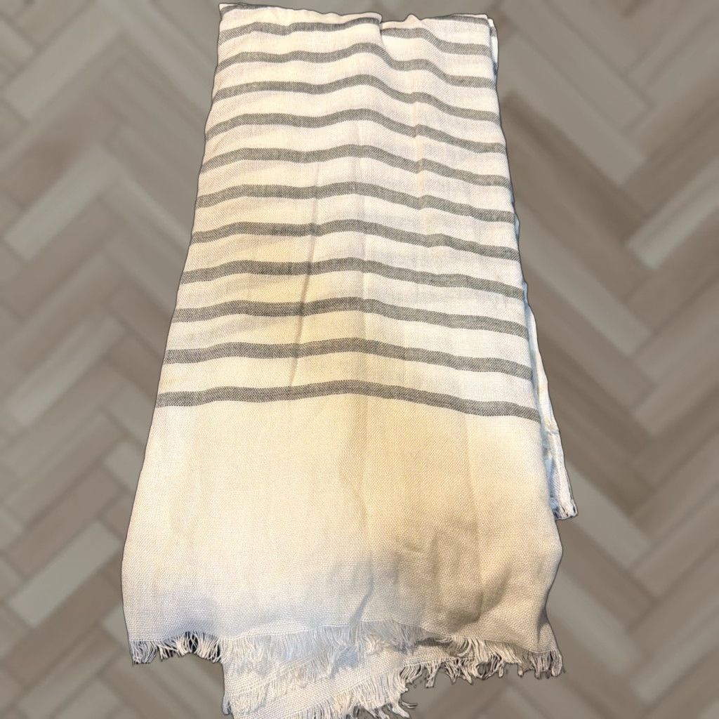 Vintage Calia Striped Scarf Scarf Beige Women, Calia Striped Scarf, Beige Women Scarf Size ONE SIZE - 1 Thumbnail