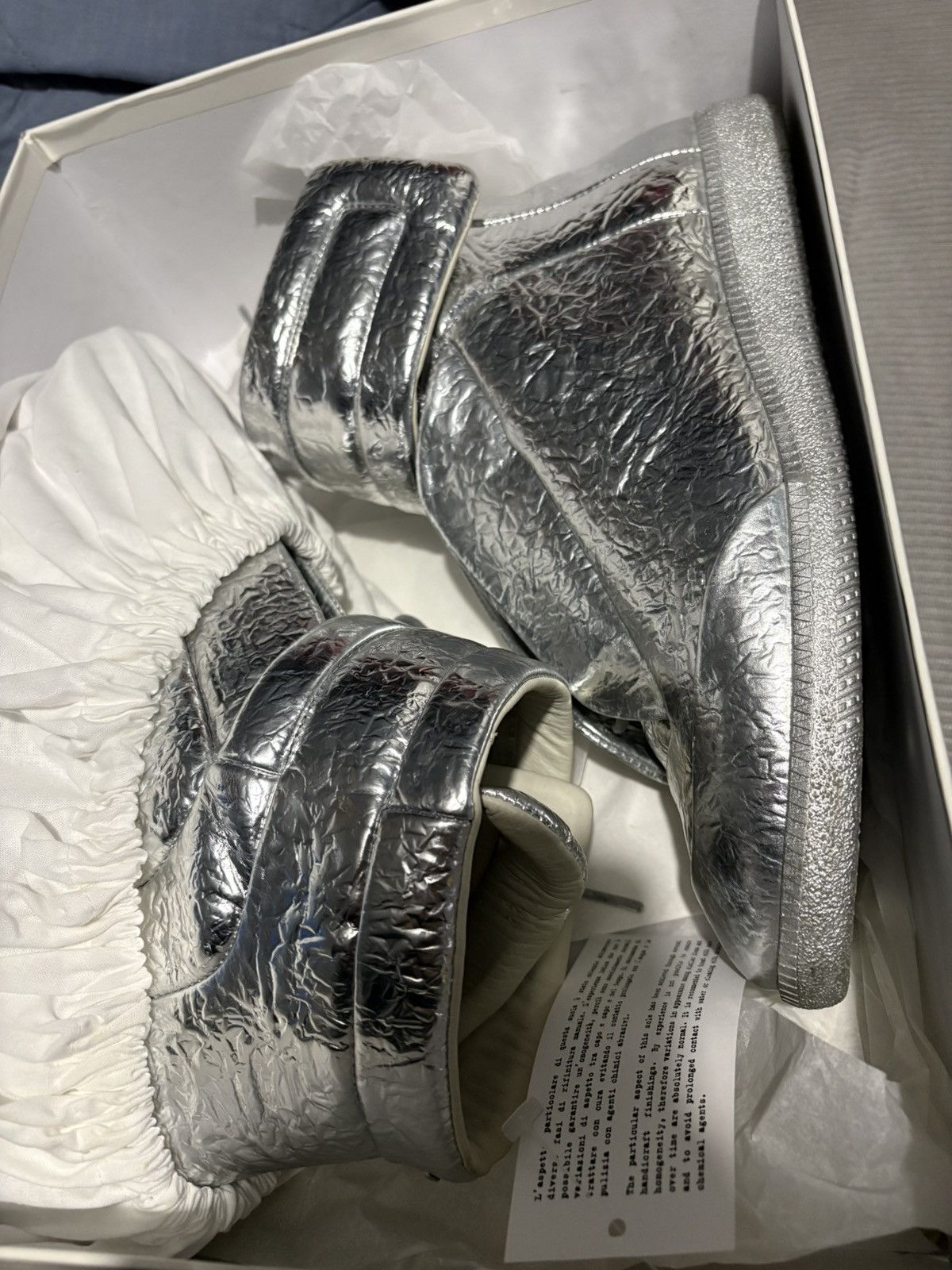 Maison Margiela 11 2016 Maison Margiela Chrome Futures high sneaker metallic Size US 11 / EU 44 - 10 Thumbnail