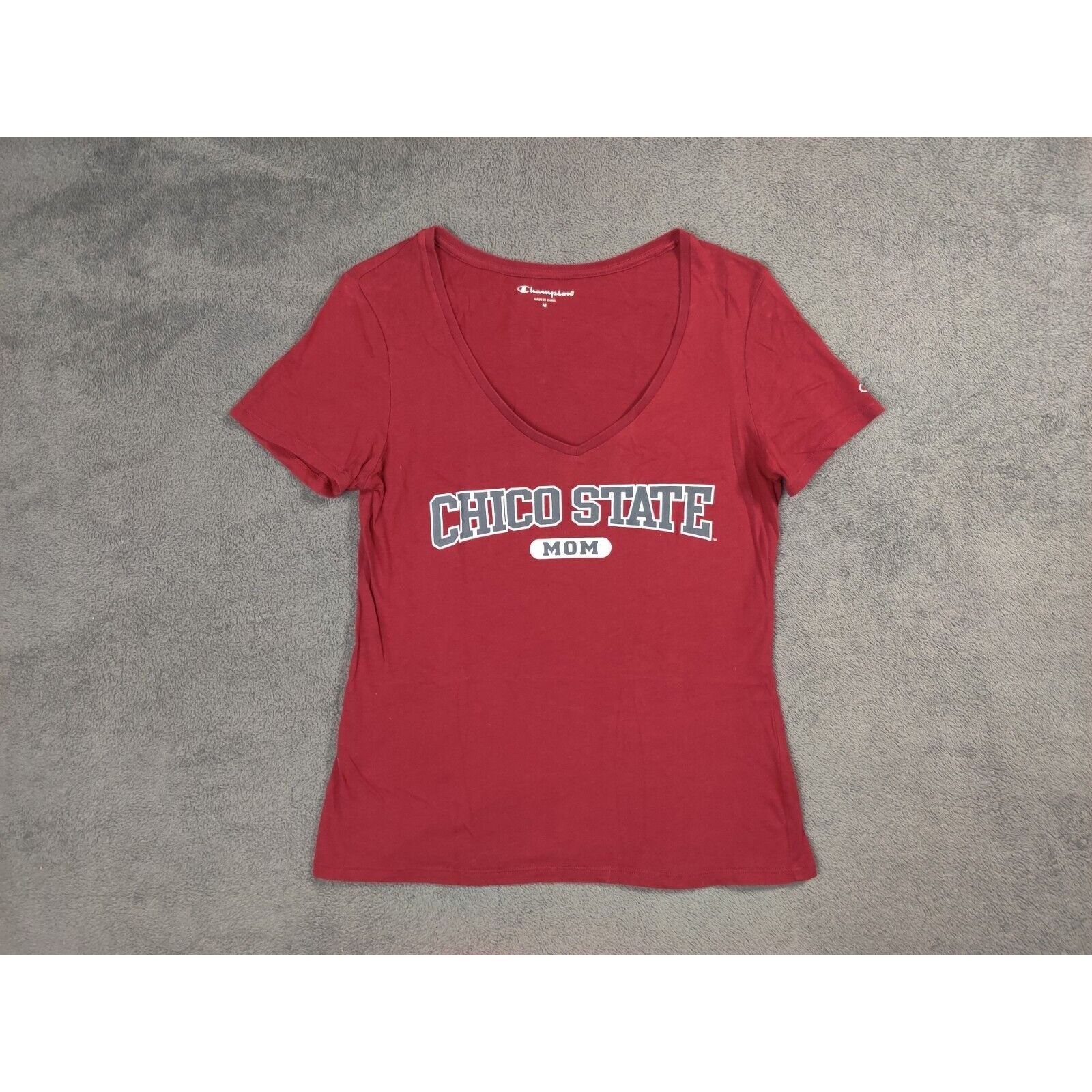 Champion Chico State Shirt Adult Womens Medium Red Mom V-Neck College Size M / US 6-8 / IT 42-44 - 1 Thumbnail