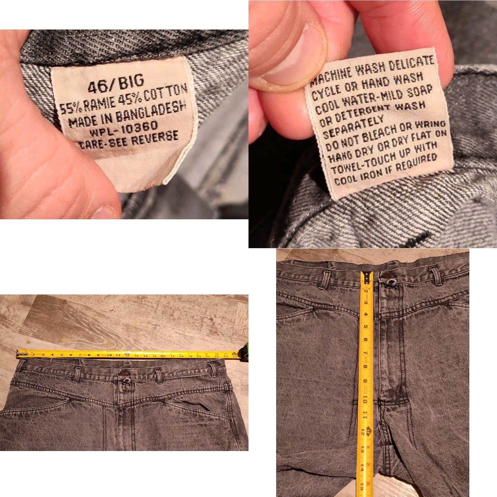 YOKE VINTAGE Grade A Jeans Men's Shorts Faded Black Denim Relaxed Fit 46 in 8-Inch Inseam Yoke 80s 90s Casual Workwear Size US 30 / EU 46 - 8 Thumbnail