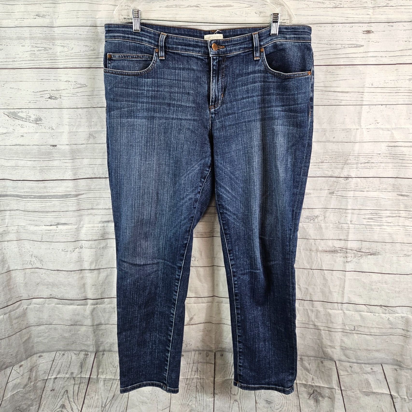 Eileen Fisher Eileen Fisher Womens Jeans Sz 14 Blue Mid Rise Straight Leg Cotton Size 36" / US 14 / IT 50 - 2 Thumbnail