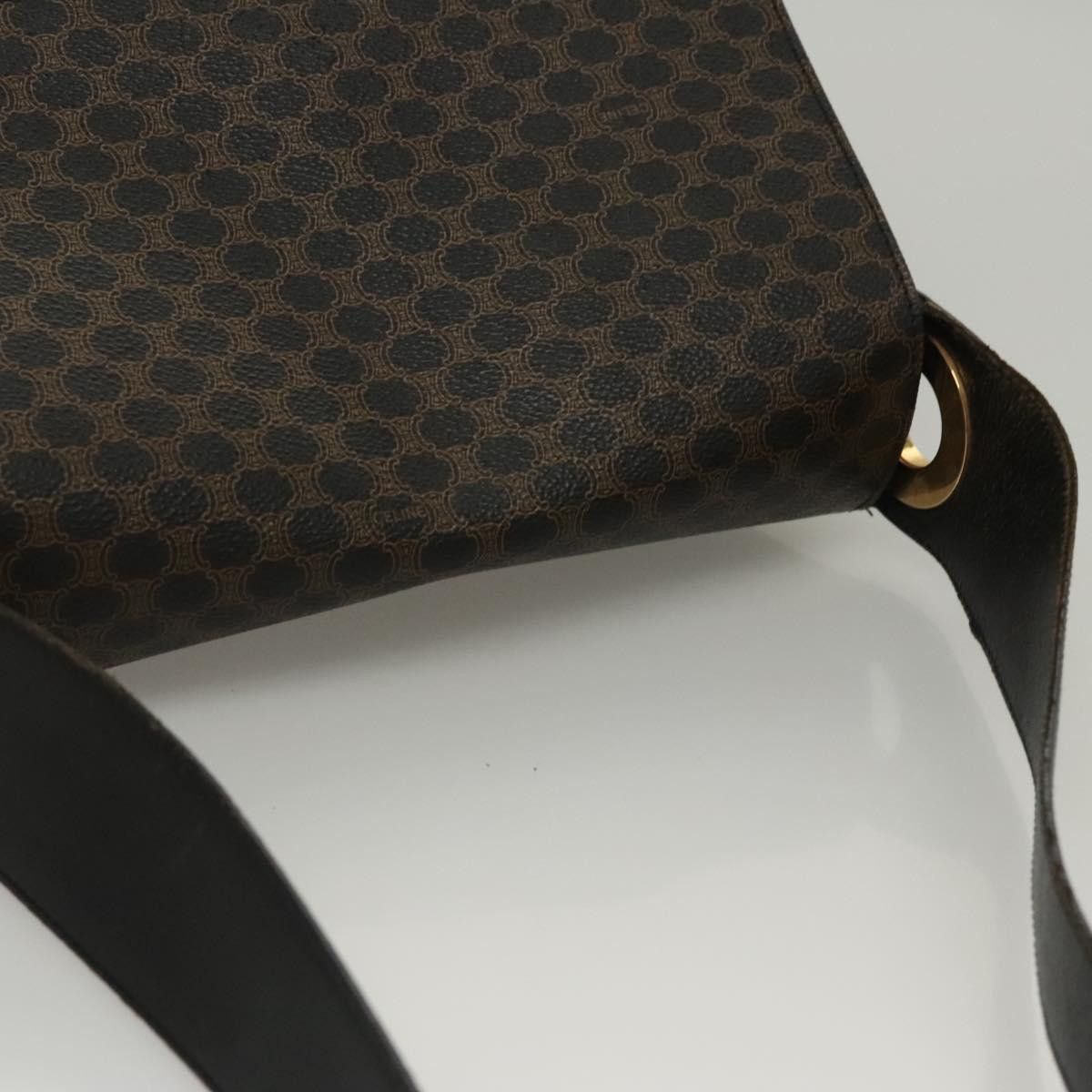 Celine CELINE Macadam Canvas Shoulder Bag Pvc Leather Black Gold Size ONE SIZE - 6 Thumbnail
