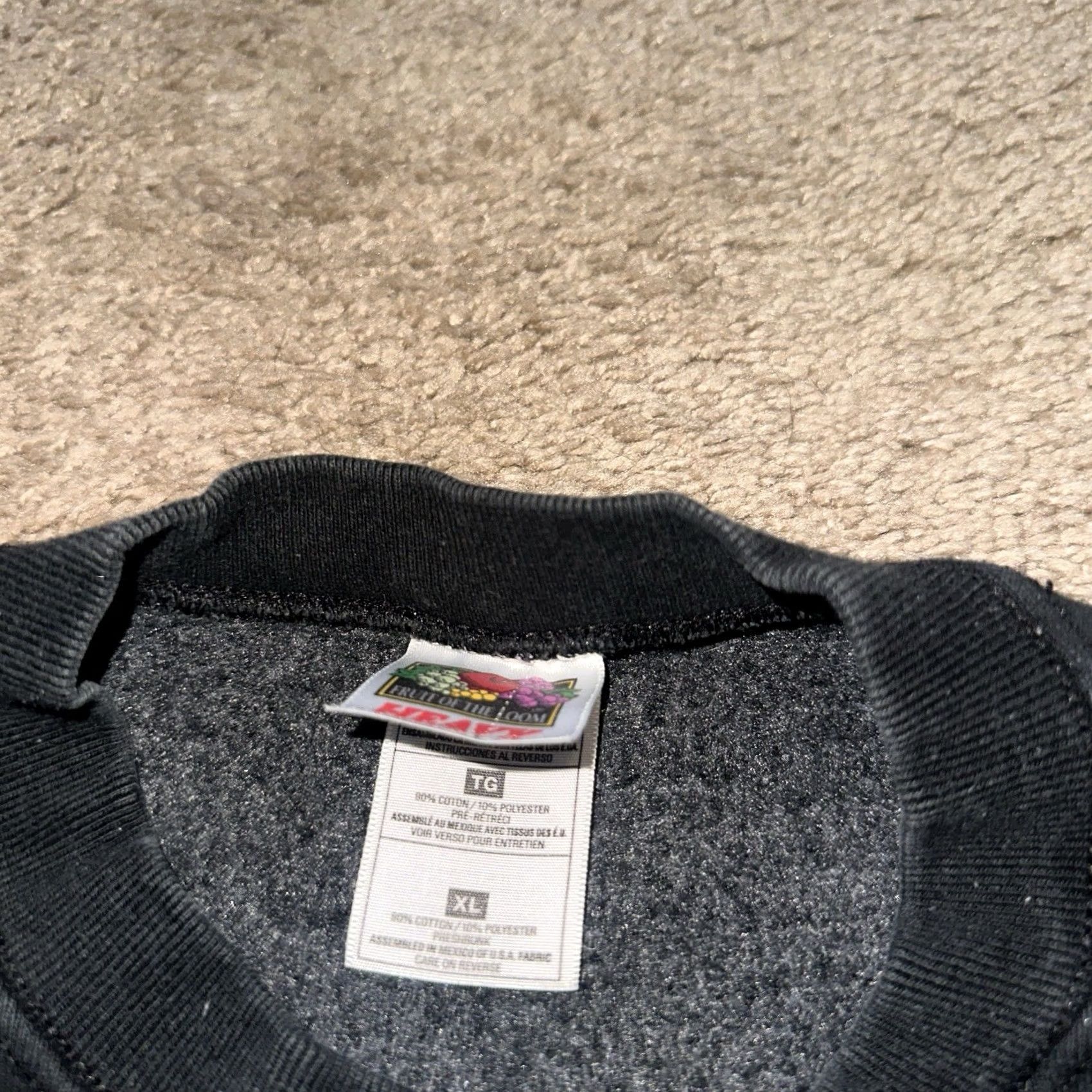 Fruit Of The Loom VINTAGE Fruit of The Loom Sweatshirt Mens XL 90s Black Crewneck Faith Graphic Print Size US XL / EU 56 / 4 - 3 Thumbnail