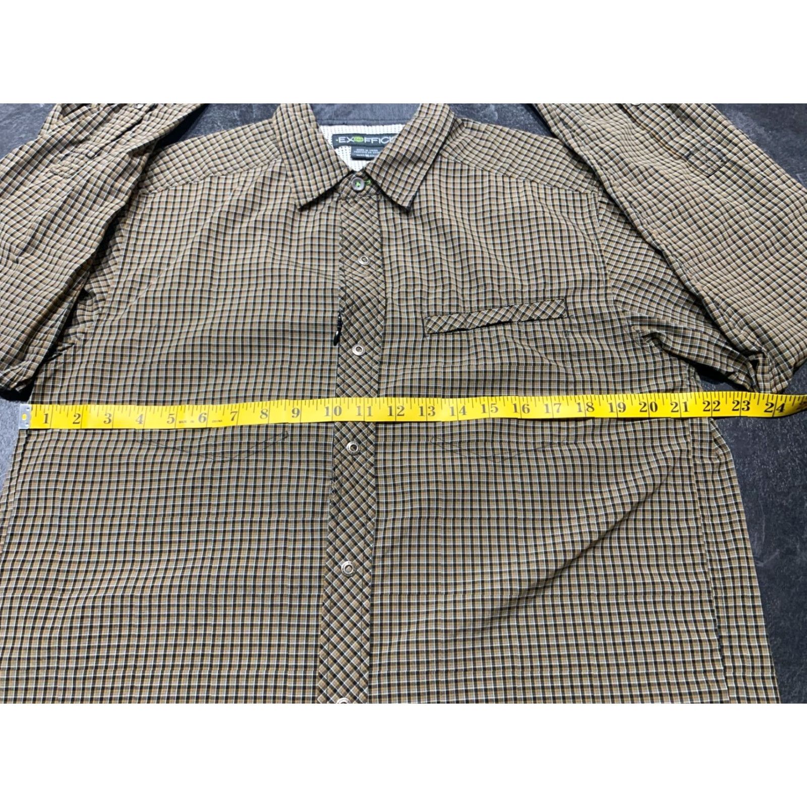 ExOfficio Exofficio Button-Up Shirt Mens Medium Brown Plaid Lightweight Outdoor Fishing Hiking Size US M / EU 48-50 / 2 - 7 Thumbnail