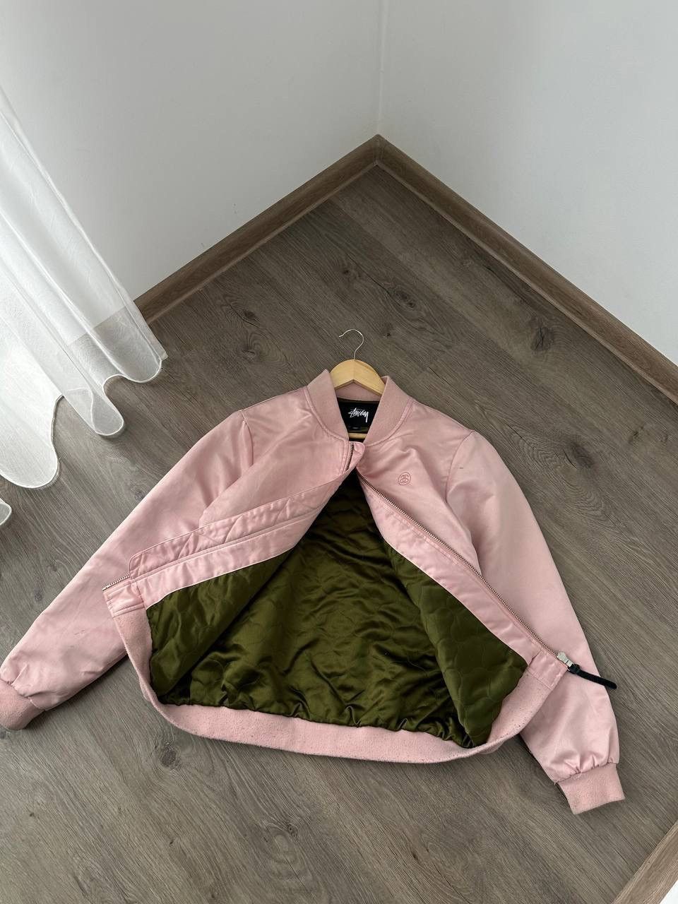 Stussy × Vintage Vintage Stussy Pink Distressed Bomber Jacket Size US M / EU 48-50 / 2 - 13 Thumbnail