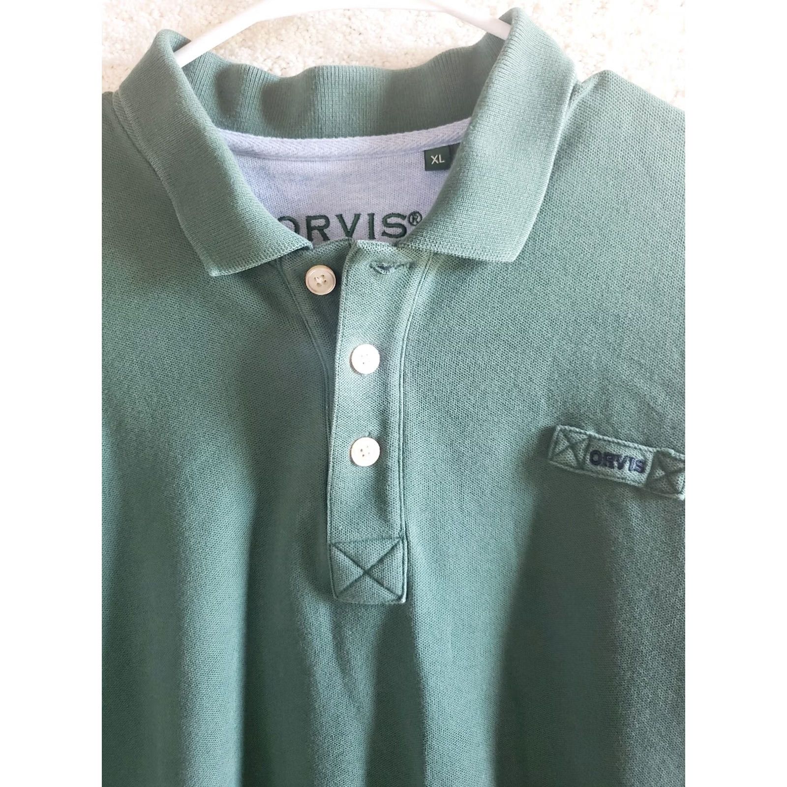 Orvis Orvis Polo Shirt Mens XL Short Sleeve Green Cotton Chest Logo Slit Size US XL / EU 56 / 4 - 3 Thumbnail