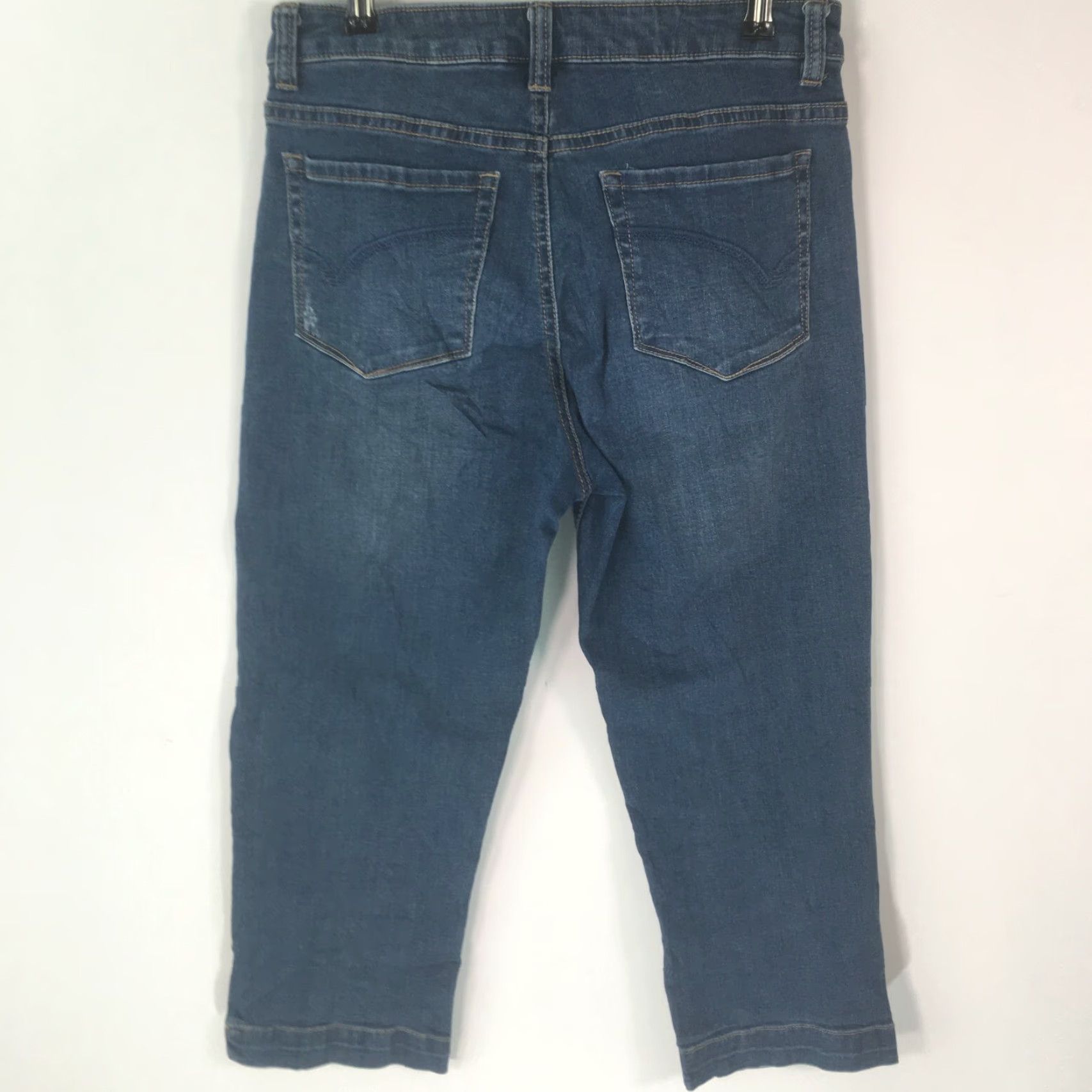Denime FDJ Womens Cropped Blue Denim Jeans Size 4 Regular Straight Leg Size 27" / US 4 / IT 40 - 2 Thumbnail