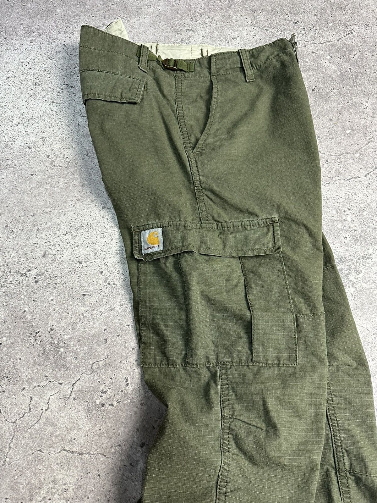 Vintage Carhartt Cargo Distressed Pants Faded Khaki Y2K