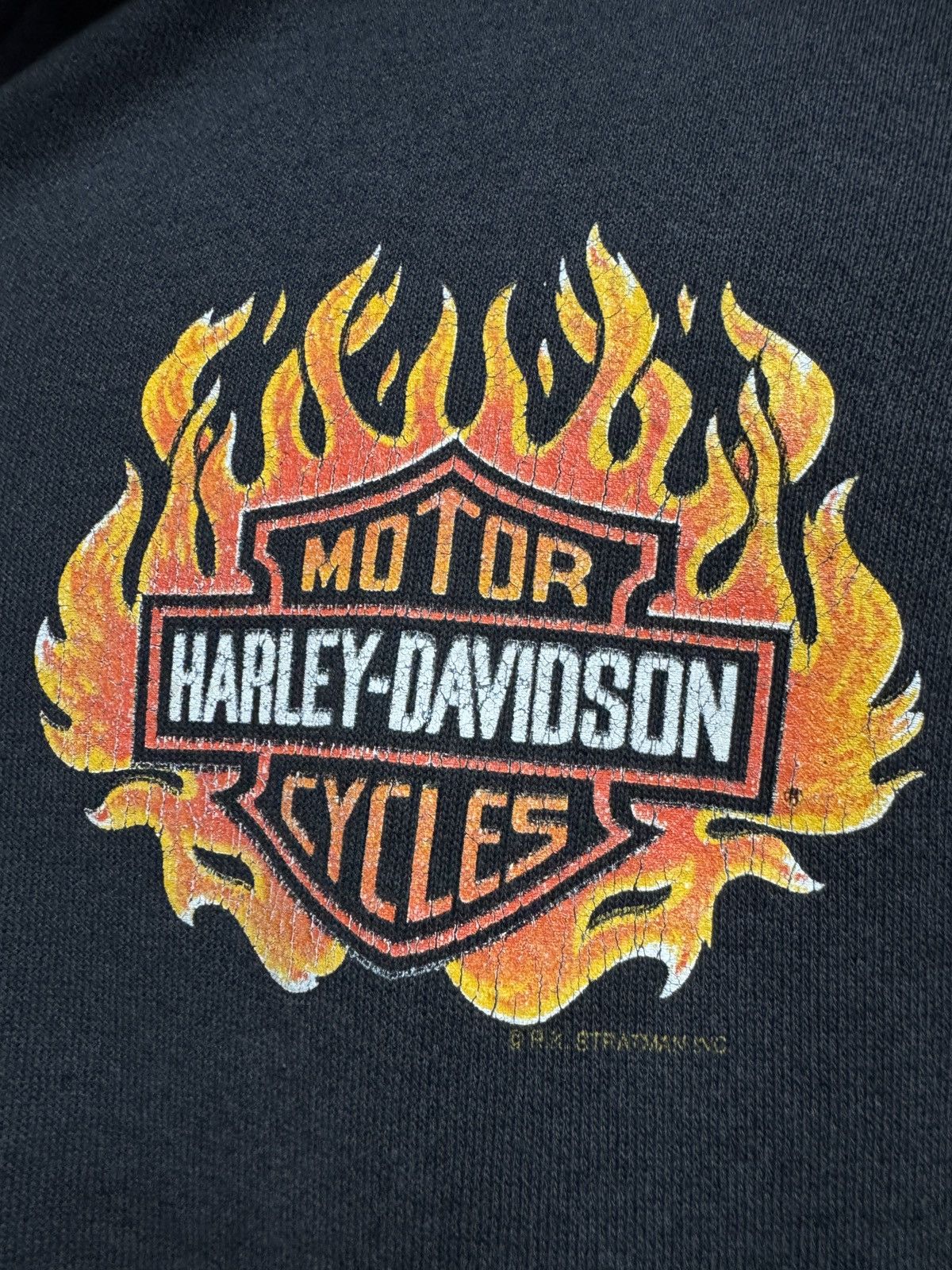 Vintage Vintage 80s Harley Davidson Flame Hoodie Rare Size US XL / EU 56 / 4 - 7 Thumbnail