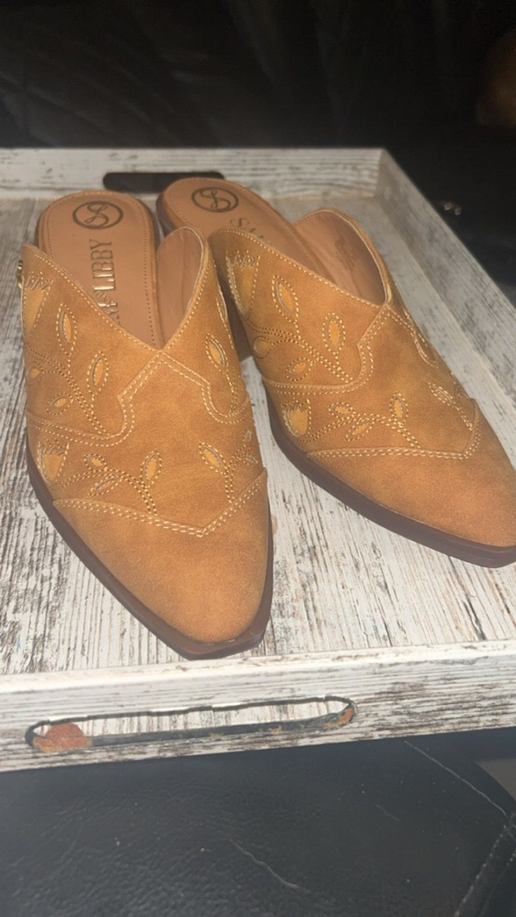Other Women's Sam & Libby Brown Embroidered Mules Size 9 Size US 9 / IT 39 - 3 Thumbnail