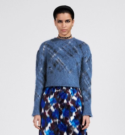 Dior o1w1db10824 Check'n' Sweater in Blue Size S / US 4 / IT 40 - 4 Thumbnail