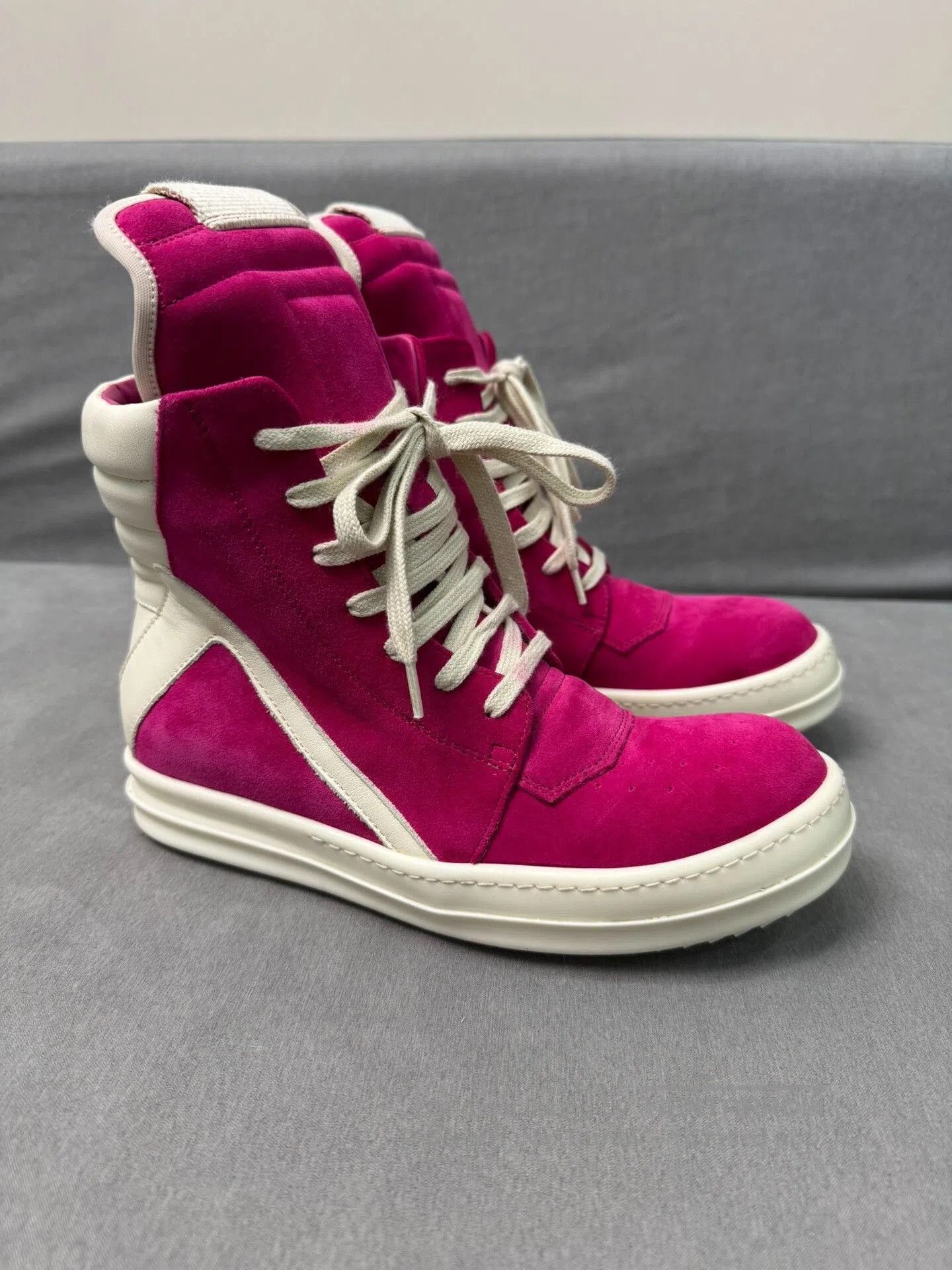 Rick Owens Rick Owens Pink Suede Sneakers Size 37. Size US 7 / IT 37 - 2 Thumbnail