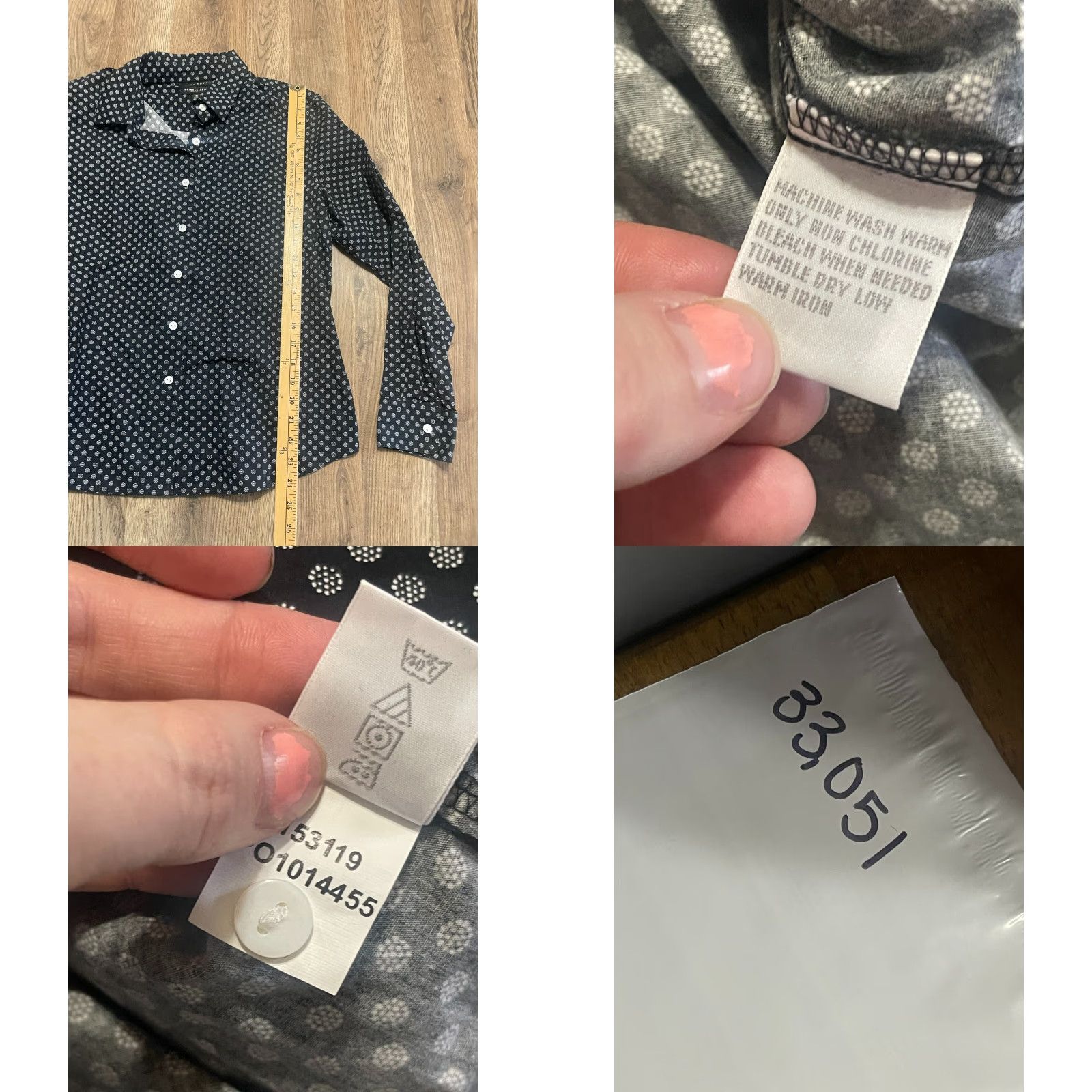 Vintage FOXCROFT Shirt Women's Size M Black White Allover Print Button Up Casual Modern Regular Long Sleeve Collared Size M / US 6-8 / IT 42-44 - 8 Thumbnail