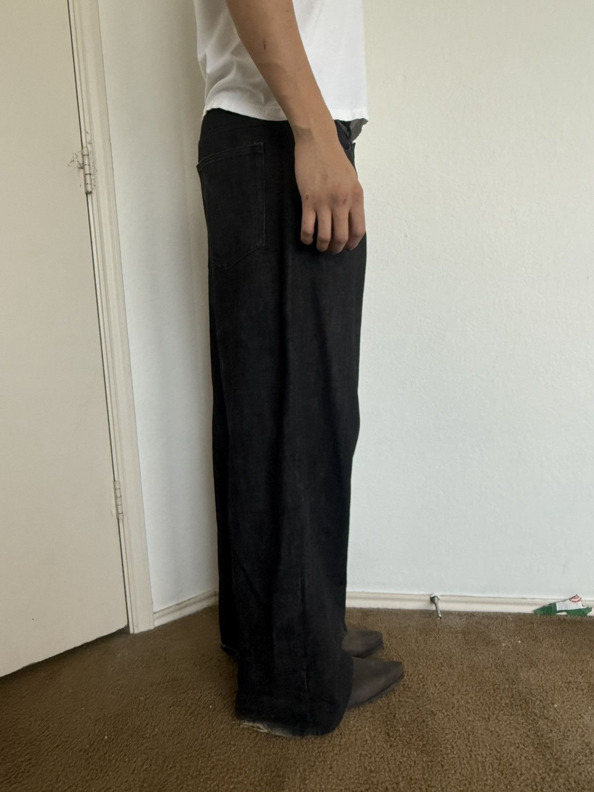 No Faith Studios No faith studio Raw wide leg selvedge denim Size US 33 - 3 Thumbnail