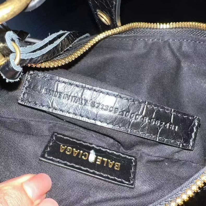 Balenciaga Balenciaga Black Gold Studded Biker Bag-2506 Size ONE SIZE - 3 Thumbnail