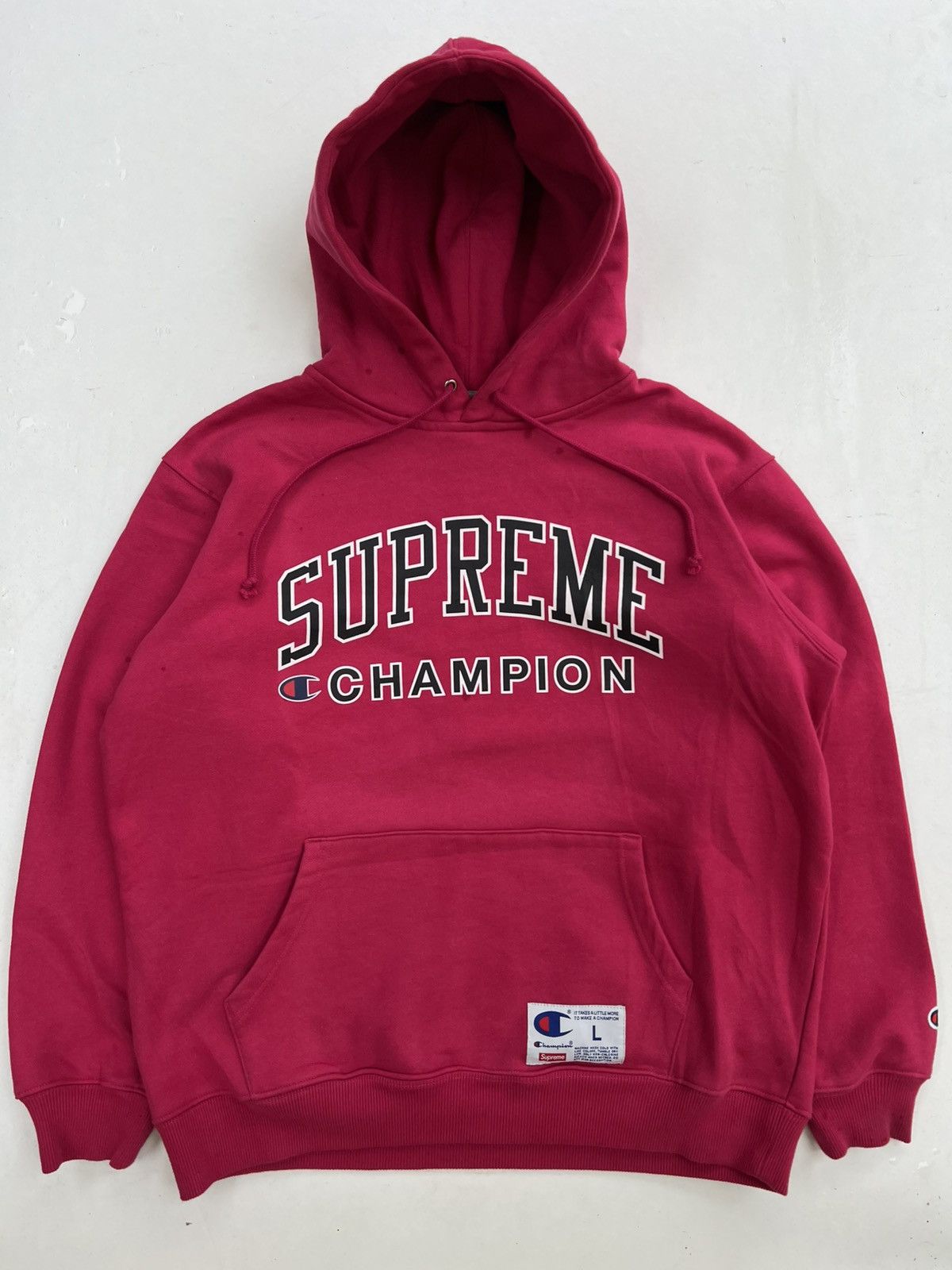 Champion × Supreme Supreme x Champion Label Hooded Sweatshirt Size US L / EU 52-54 / 3 - 1 Thumbnail
