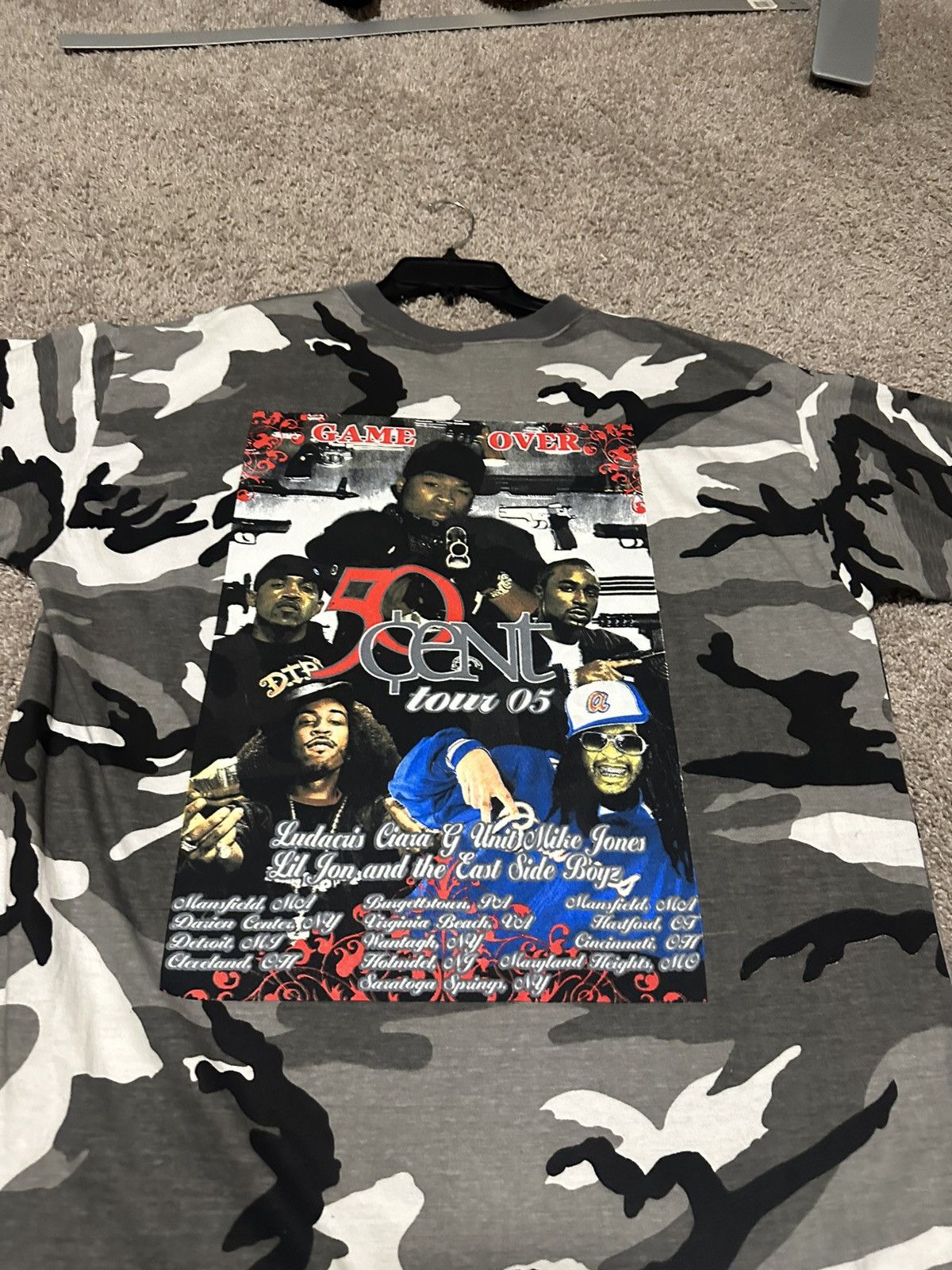 Vintage Vintage 50 cent game over Tour t shirt camo men’s Xl 2005 Size US XL / EU 56 / 4 - 5 Thumbnail