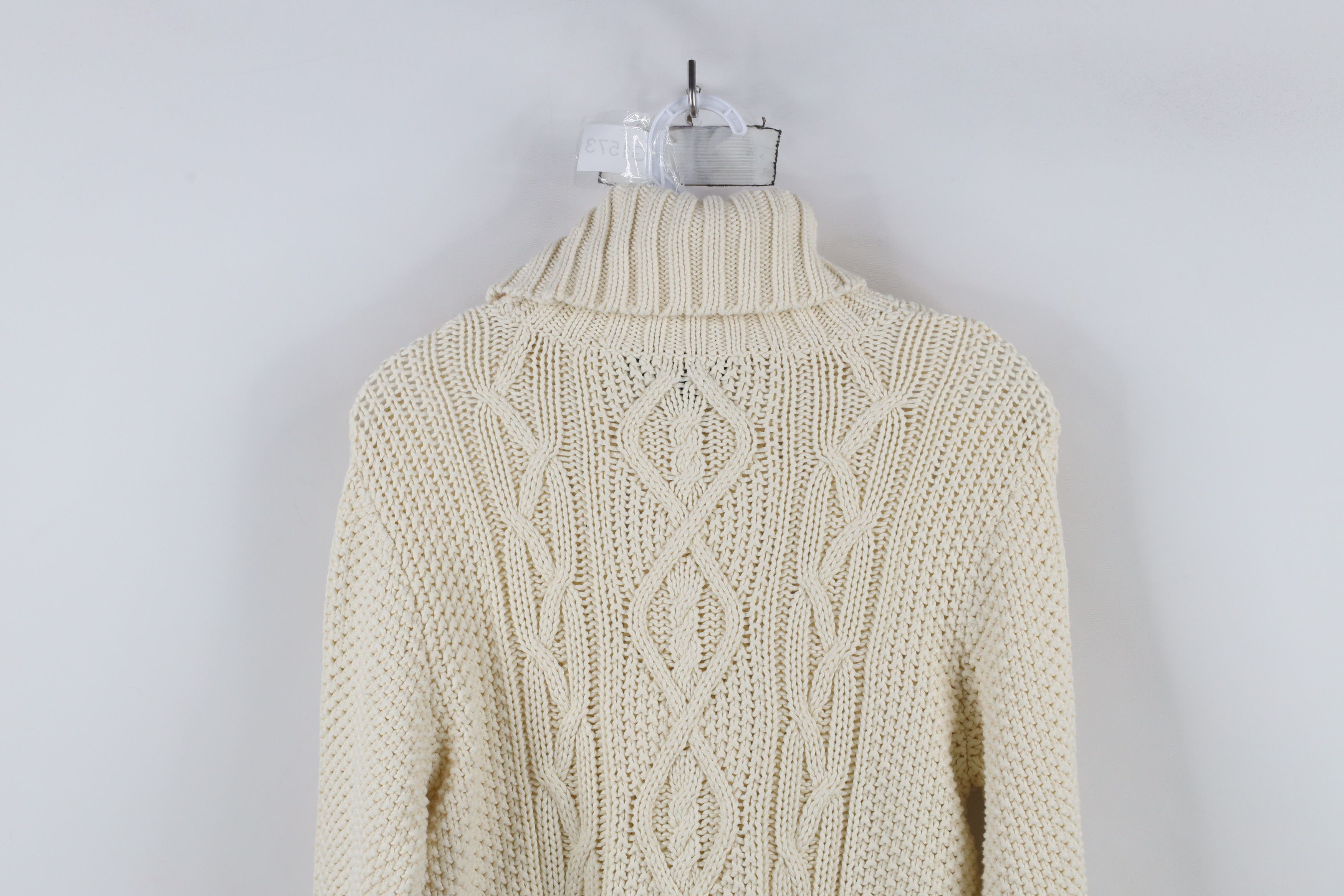 Ralph Lauren × Vintage Vintage 90s Ralph Lauren Knit Fisherman Turtleneck Sweater Size L / US 10 / IT 46 - 7 Thumbnail