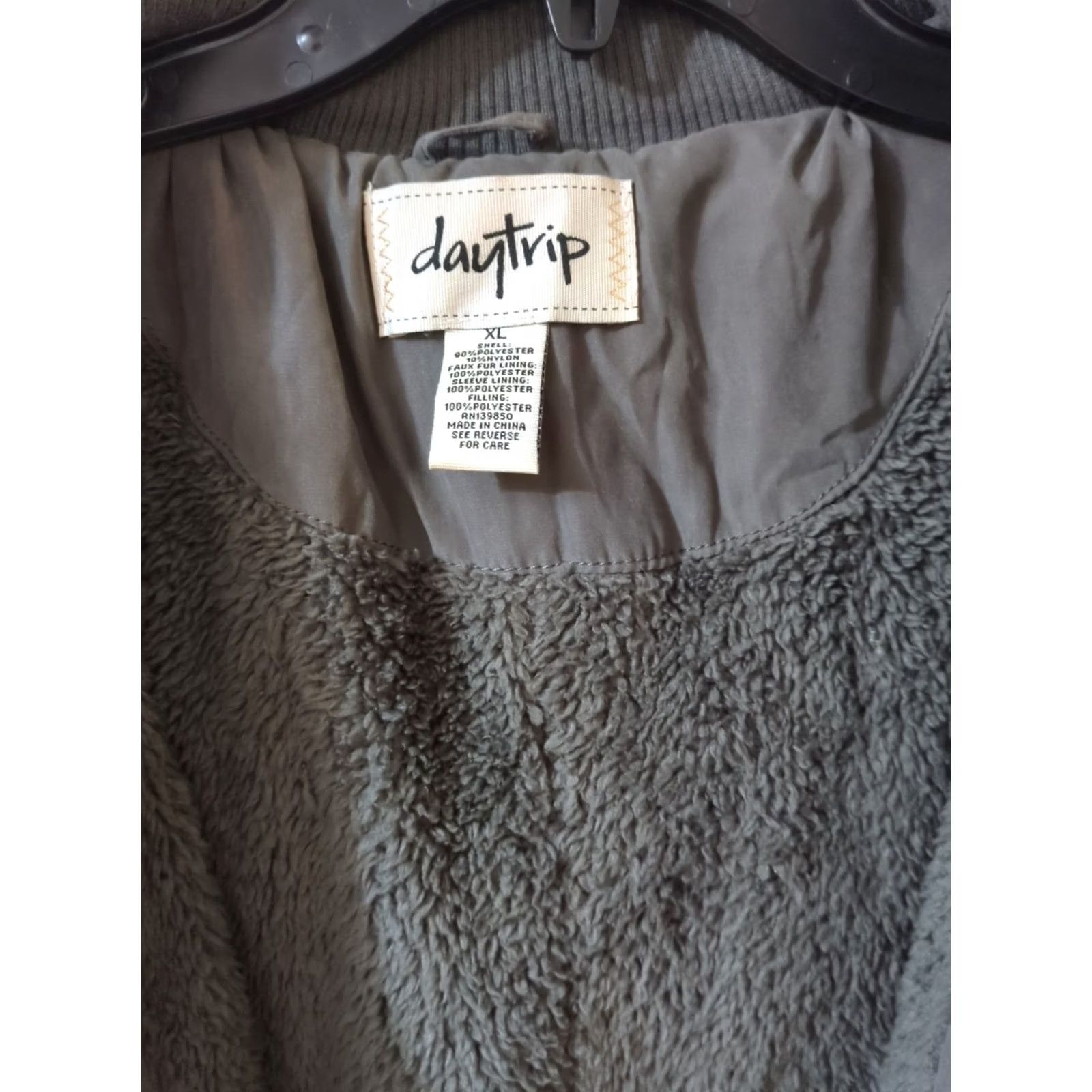 Vintage Day Trip Gray Hooded Jacket Women’s XL Fleece Lined Form Fitting Coat Shirt Utility Hooded Women XL Gray Fleece Day Trip Size XL / US 12-14 / IT 48-50 - 4 Thumbnail