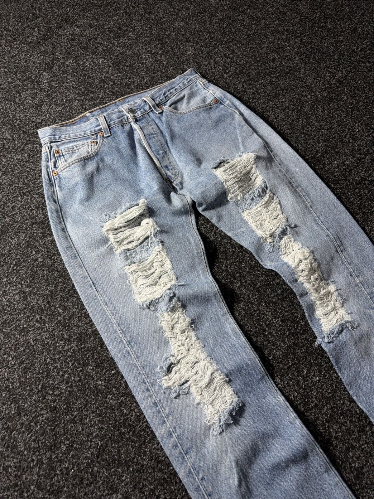 Levi's × Vintage Vintage 90s Levi’s 501 Distressed Denim Pants Jeans y2k Size US 33 - 5 Thumbnail