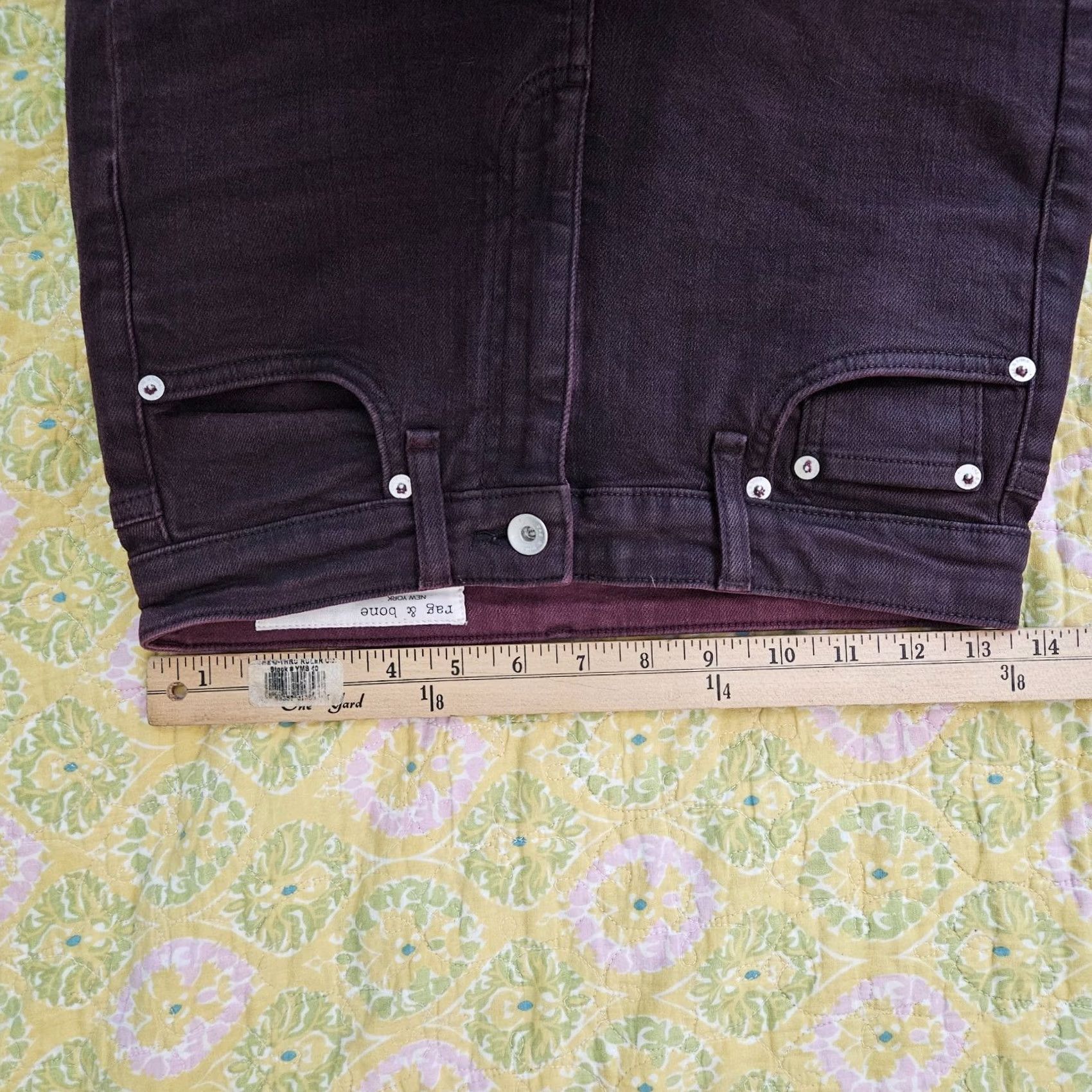 Rag & Bone rag & bone Women's Jeans Size 27 Skinny Denim Purple High-Rise Coated 5-Pocket Regular Rise Vintage: No Size 27" / US 4 / IT 40 - 7 Thumbnail