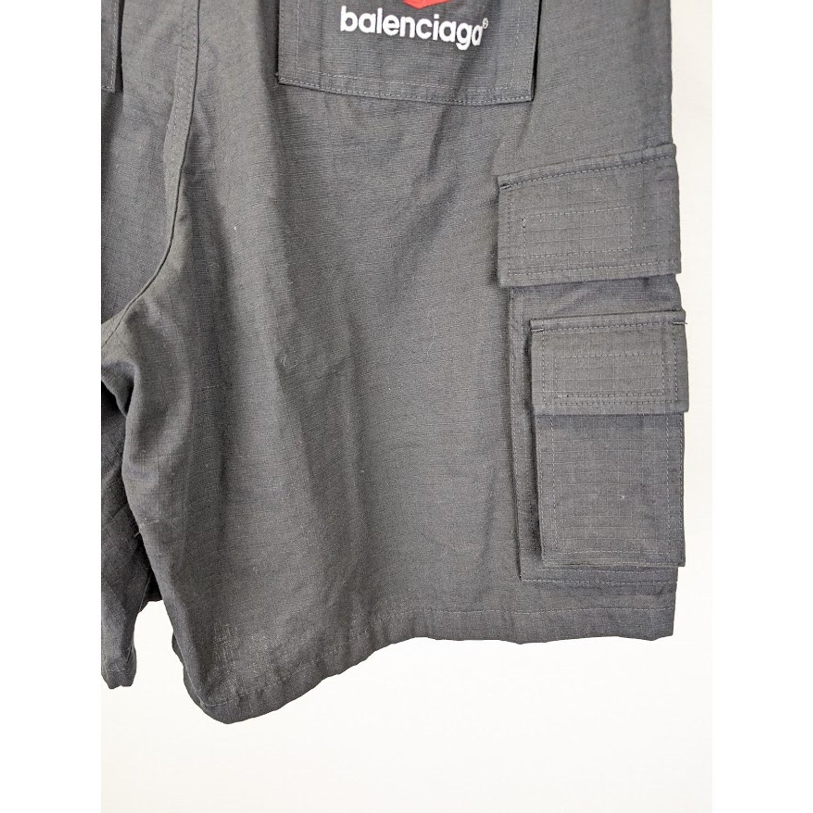 Balenciaga o1rshd1 Cotton Ripstop Gamer Shorts in Black Size US 32 / EU 48 - 15 Thumbnail