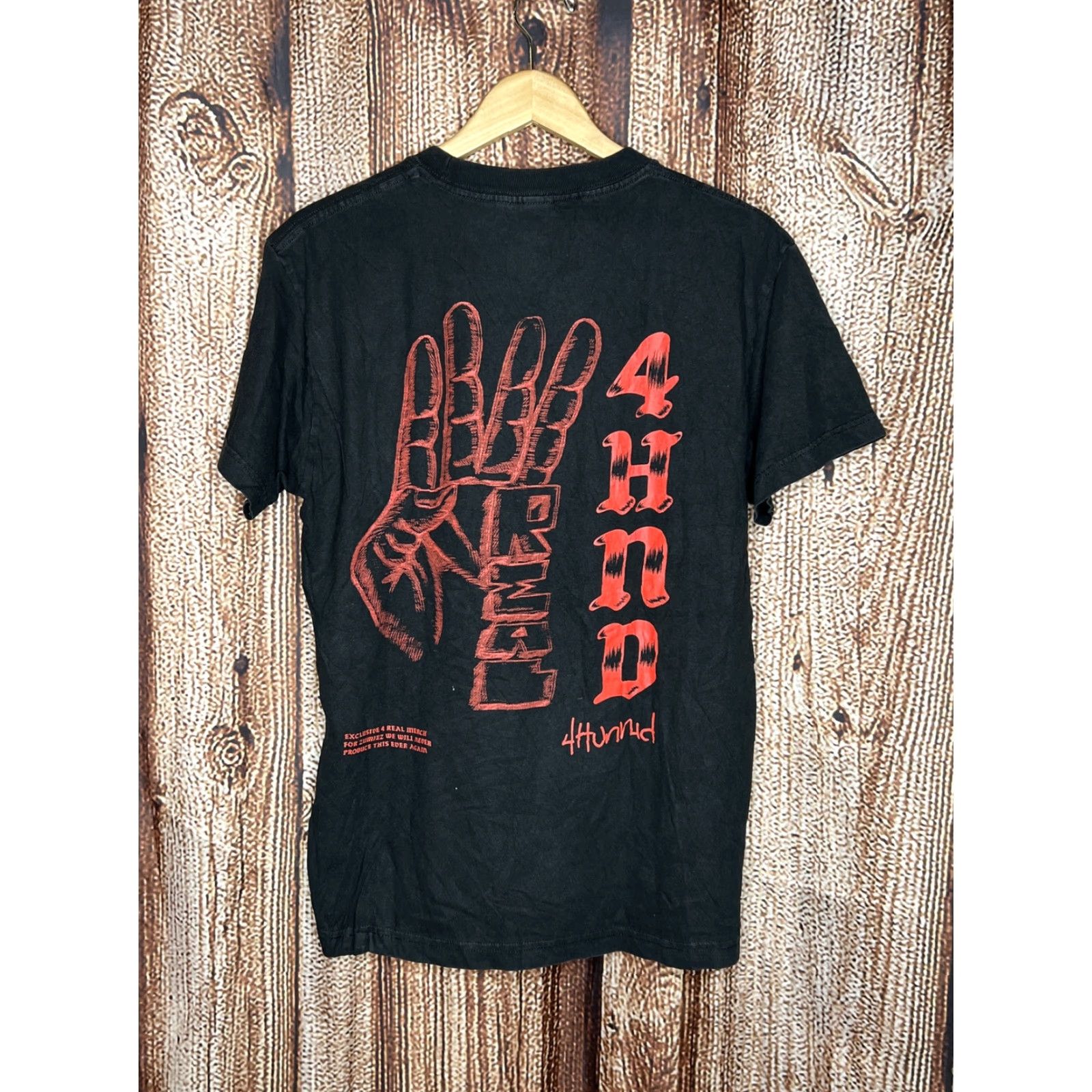 Vintage VINTAGE 4 Hunnid T Shirt Unisex Adults Med Black Short Sleeve Crew Neck Limited Edition Hip Hop YG Logo Drawn Art Size US M / EU 48-50 / 2 - 2 Thumbnail