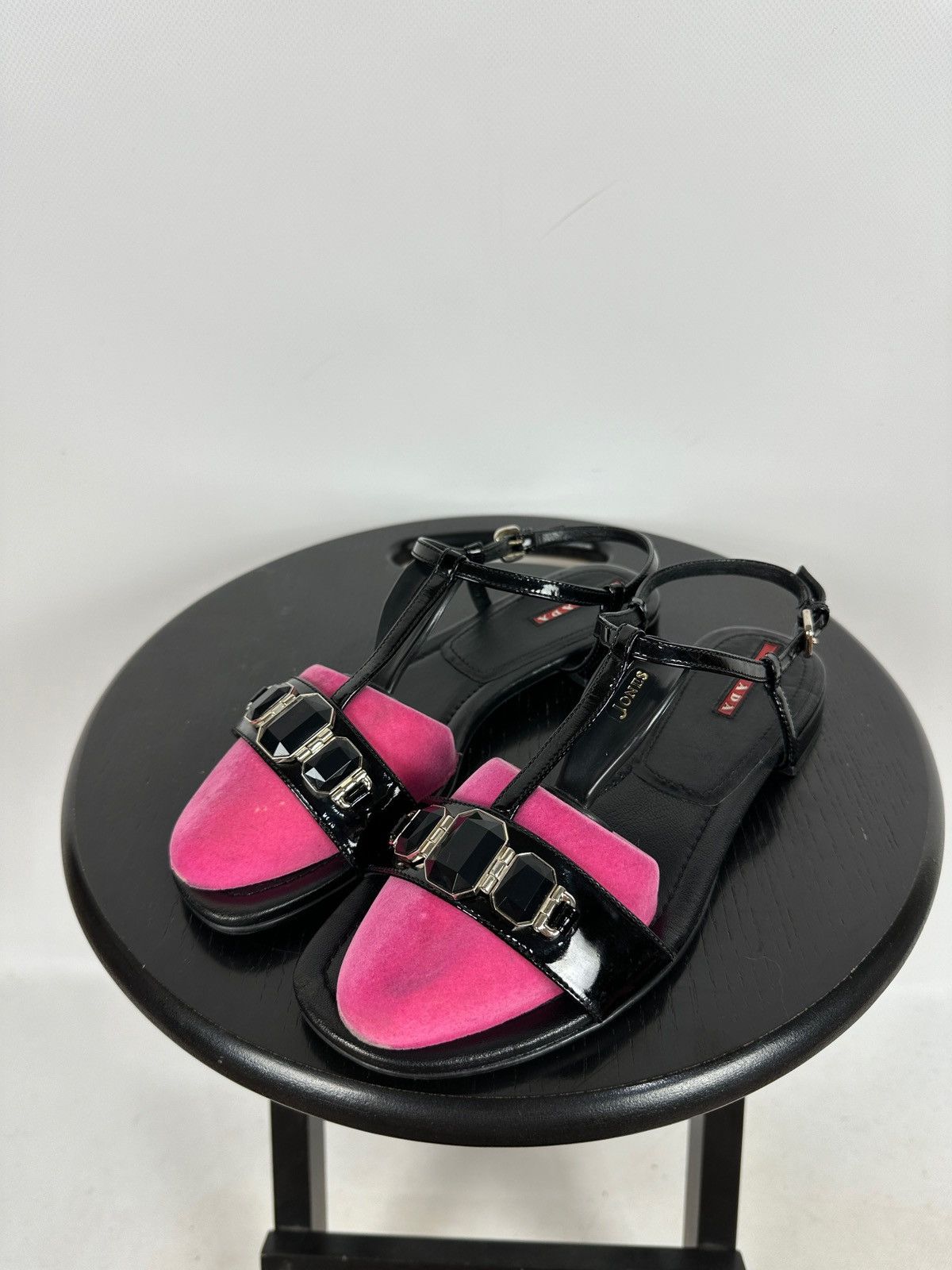 Prada Vintage Prada Crystal Wedge Patent Leather Strappy Sandals Size US 7.5 / IT 37.5 - 1 Thumbnail