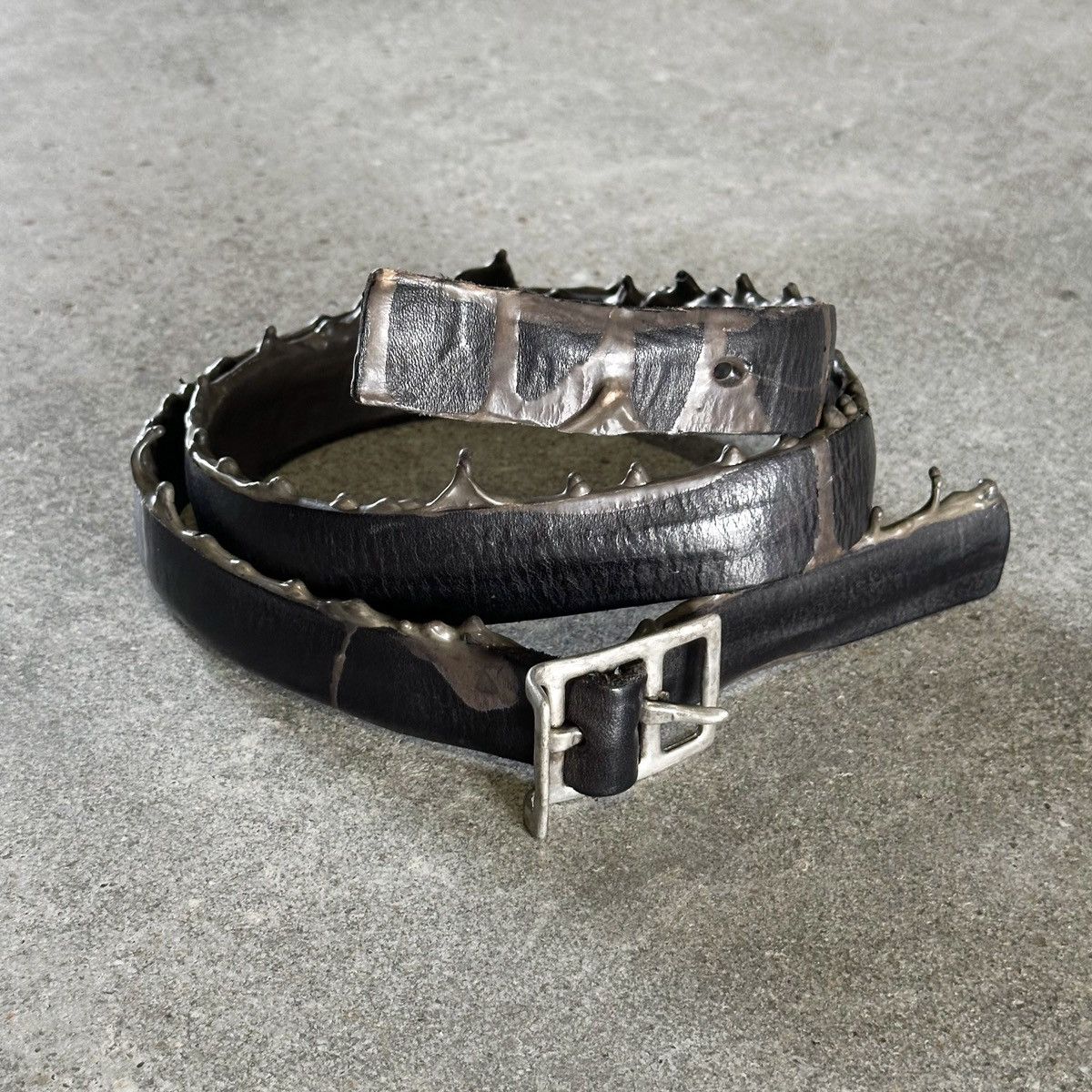 Pre-owned Carol Christian Poell Ccp Drip “safe” Belt Black/green Size 48