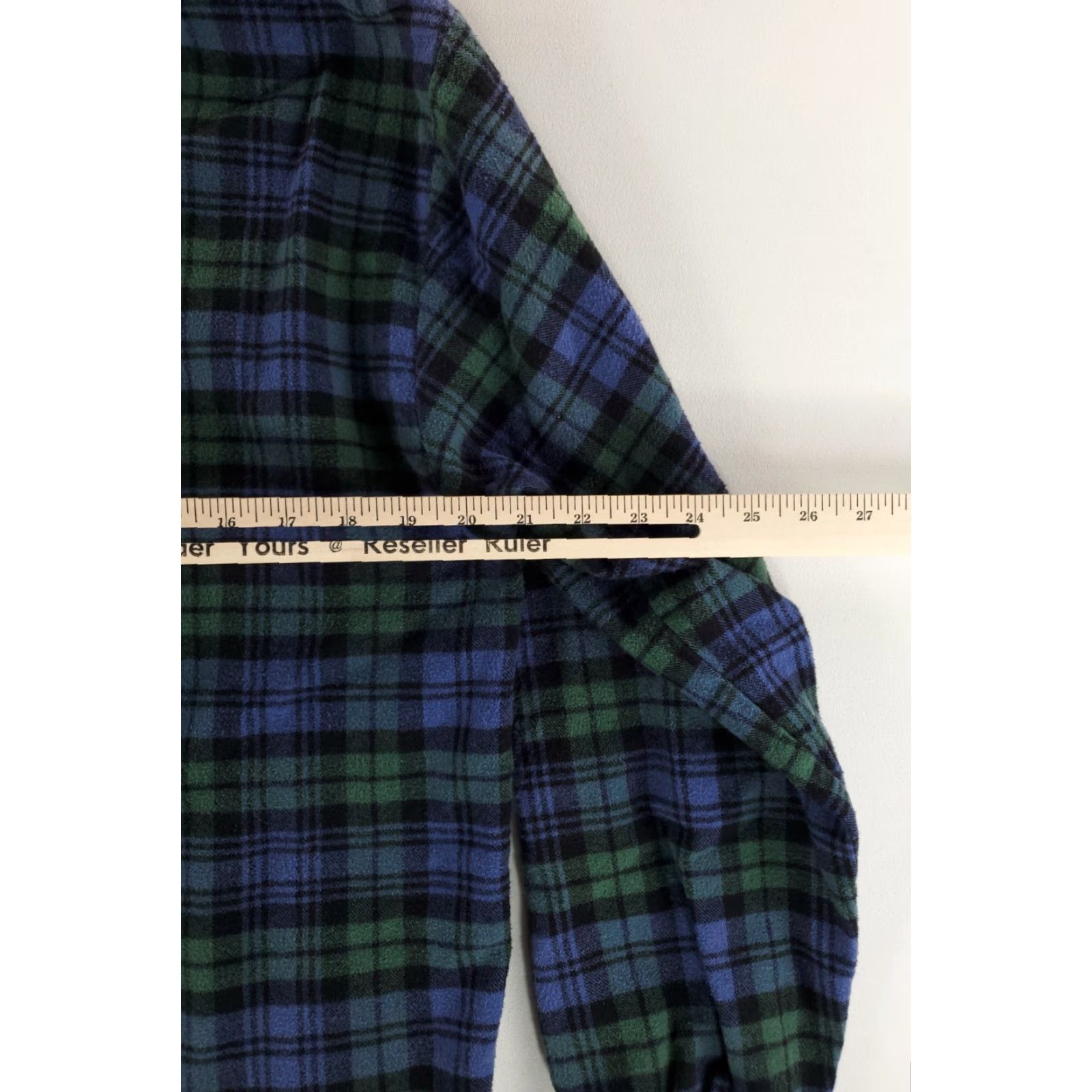 Vintage Vermont Flannel Hoodie Pullover Blue Green Plaid Long Sleeve Mens S Size US S / EU 44-46 / 1 - 6 Thumbnail