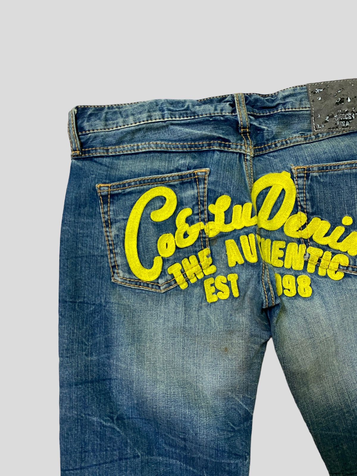 Hysteric Glamour × Japanese Brand × Vintage VINTAGE CO & LU YELLOW EMBROIDERED SPELL OUT DENIM JEANS Size US 30 / EU 46 - 12 Thumbnail