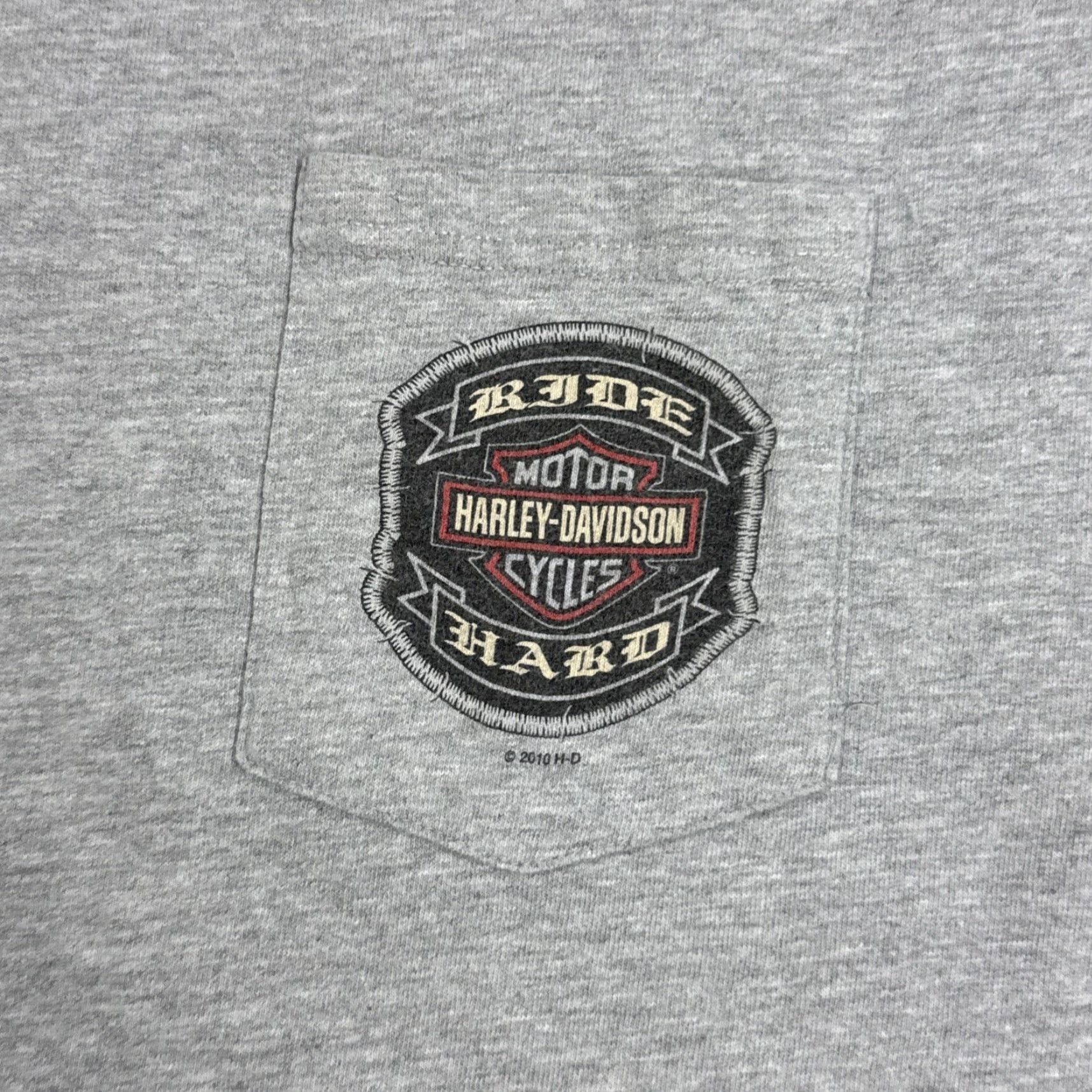 Harley Davidson VINTAGE Harley-Davidson Gray Pocket T Shirt Ride Hard L Men Shirt Smoker Mountain TN 90s? Size US L / EU 52-54 / 3 - 2 Thumbnail
