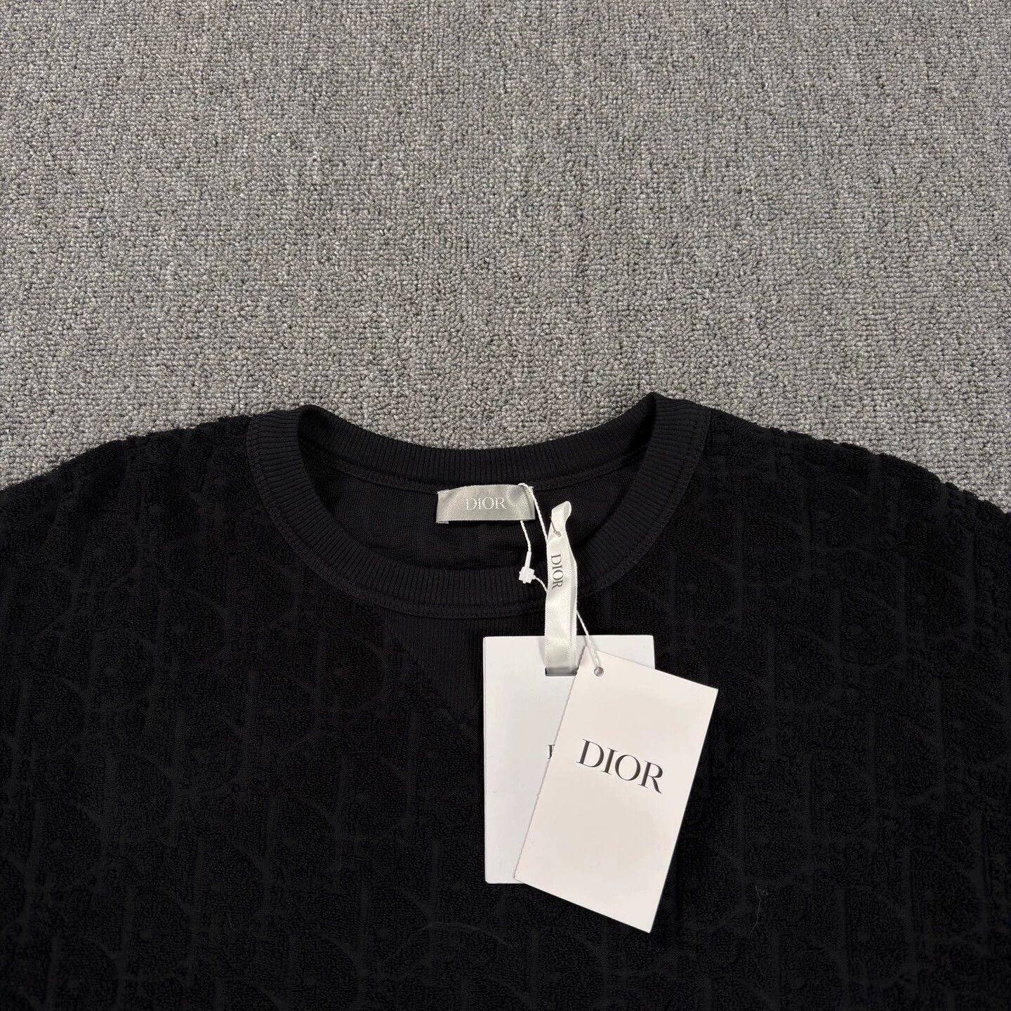 Christian Dior Monsieur Dior Black Terry Cloth All Over Print Tee XL Size US XL / EU 56 / 4 - 3 Thumbnail