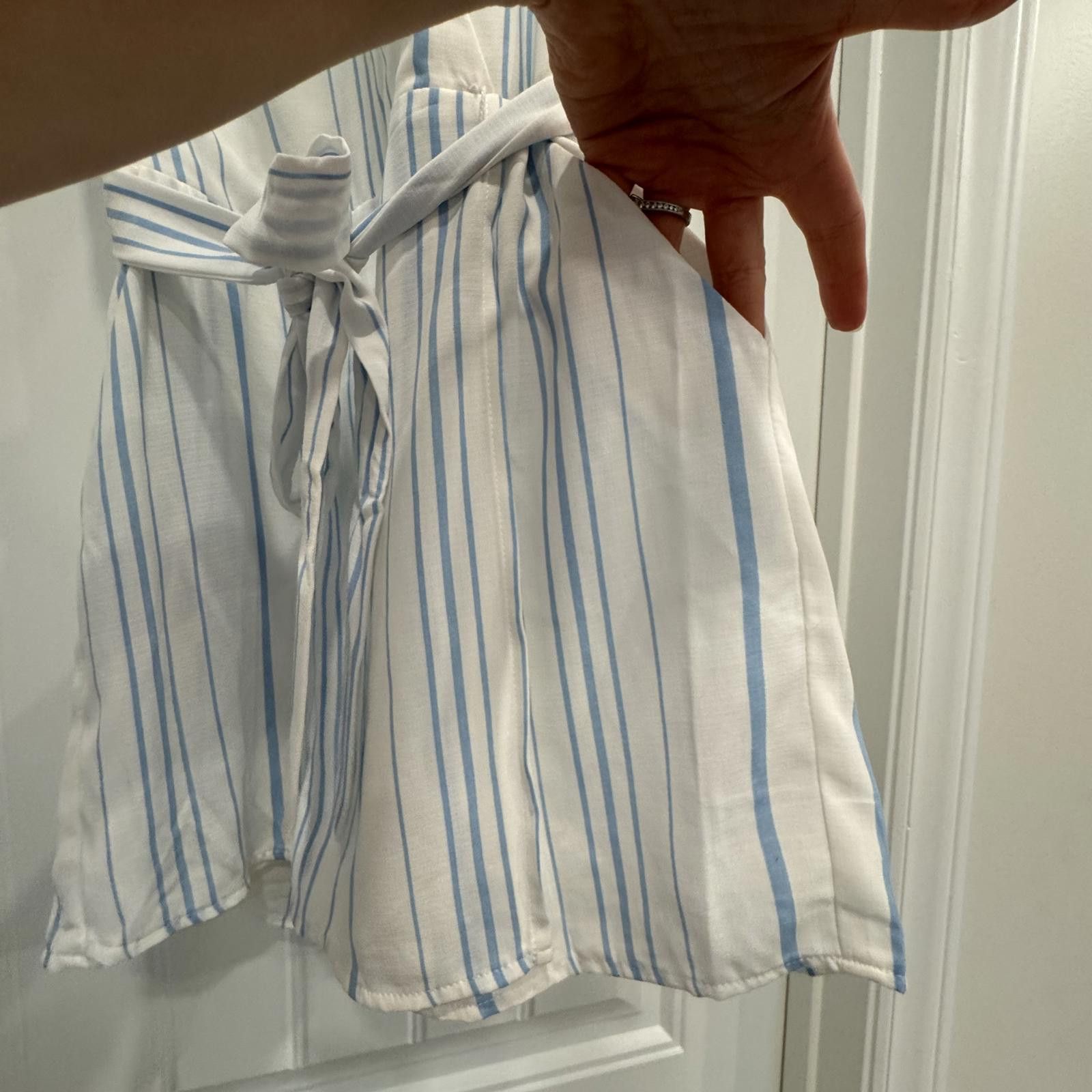 Other GB Girls White and Blue Striped Romper Size L / US 10 / IT 46 - 5 Thumbnail