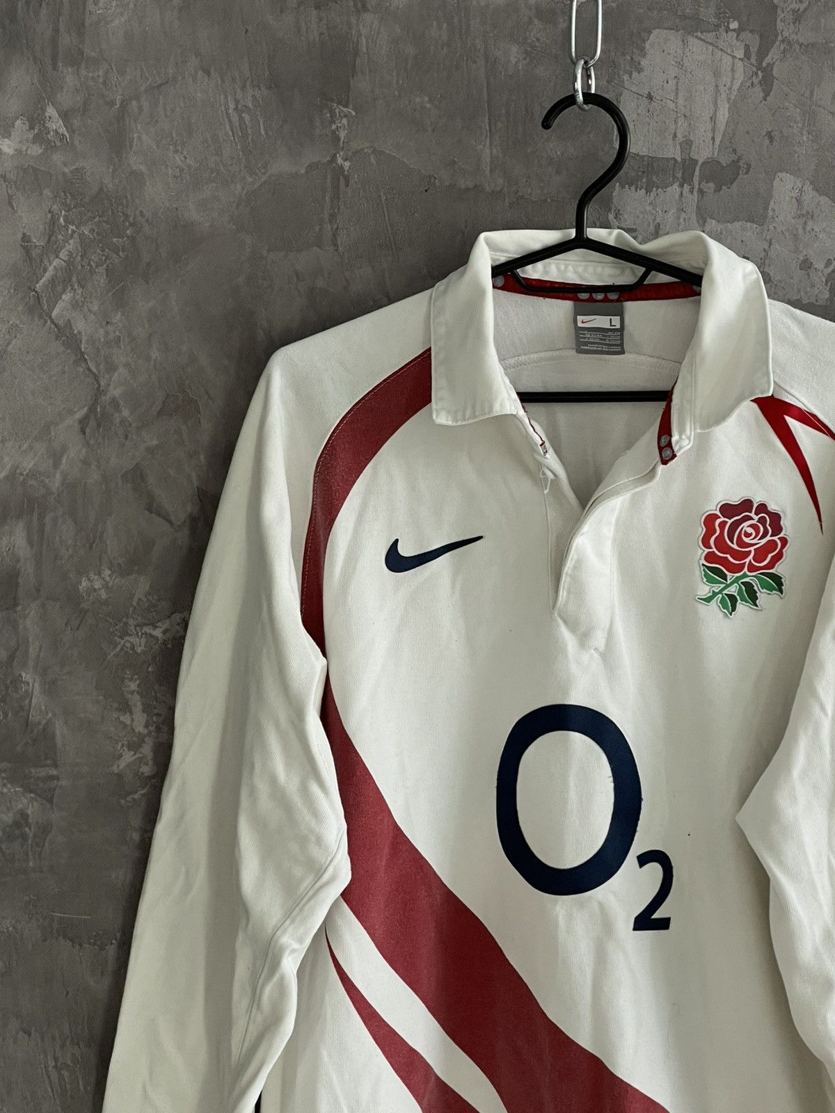 Nike × Vintage Vintage England Rugby Jersey Nike O2 Size US L / EU 52-54 / 3 - 3 Thumbnail