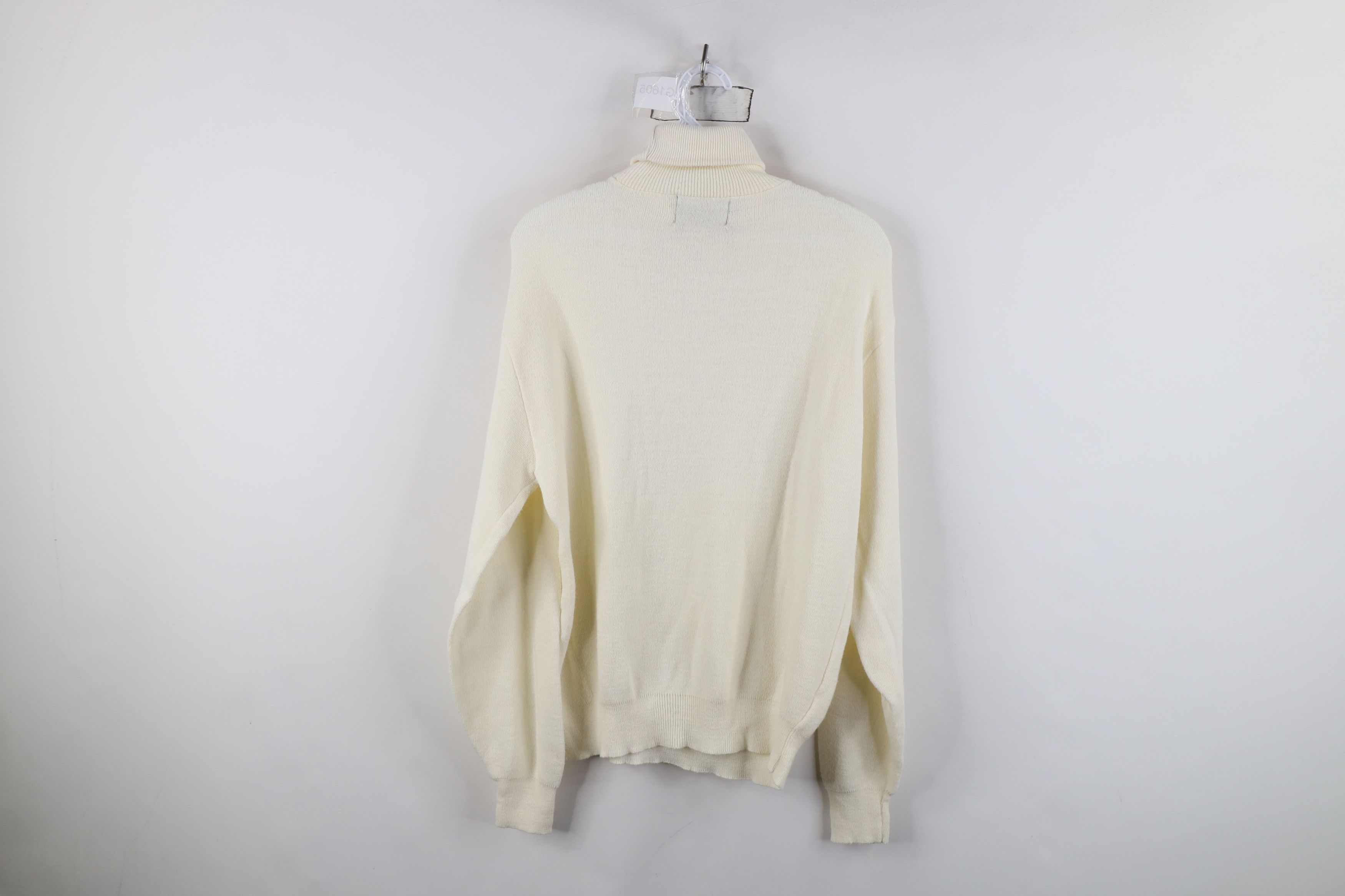 Vintage Vintage 70s Streetwear Knit Turtleneck Sweater Cream USA Size L / US 10 / IT 46 - 7 Thumbnail